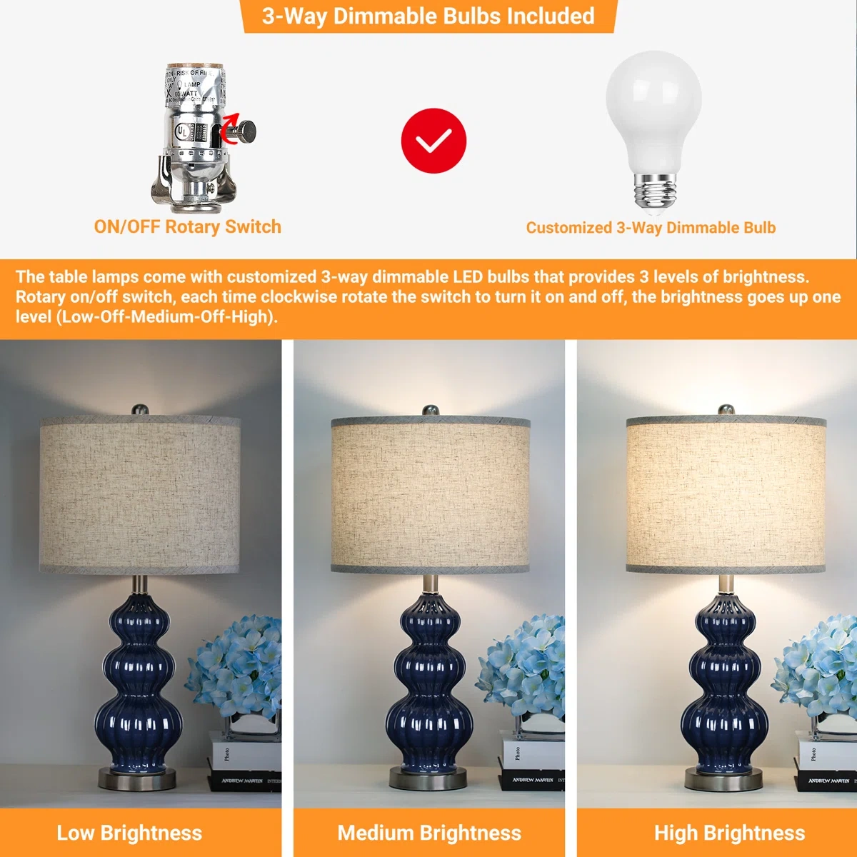 Gourd-shaped ceramic table lamp