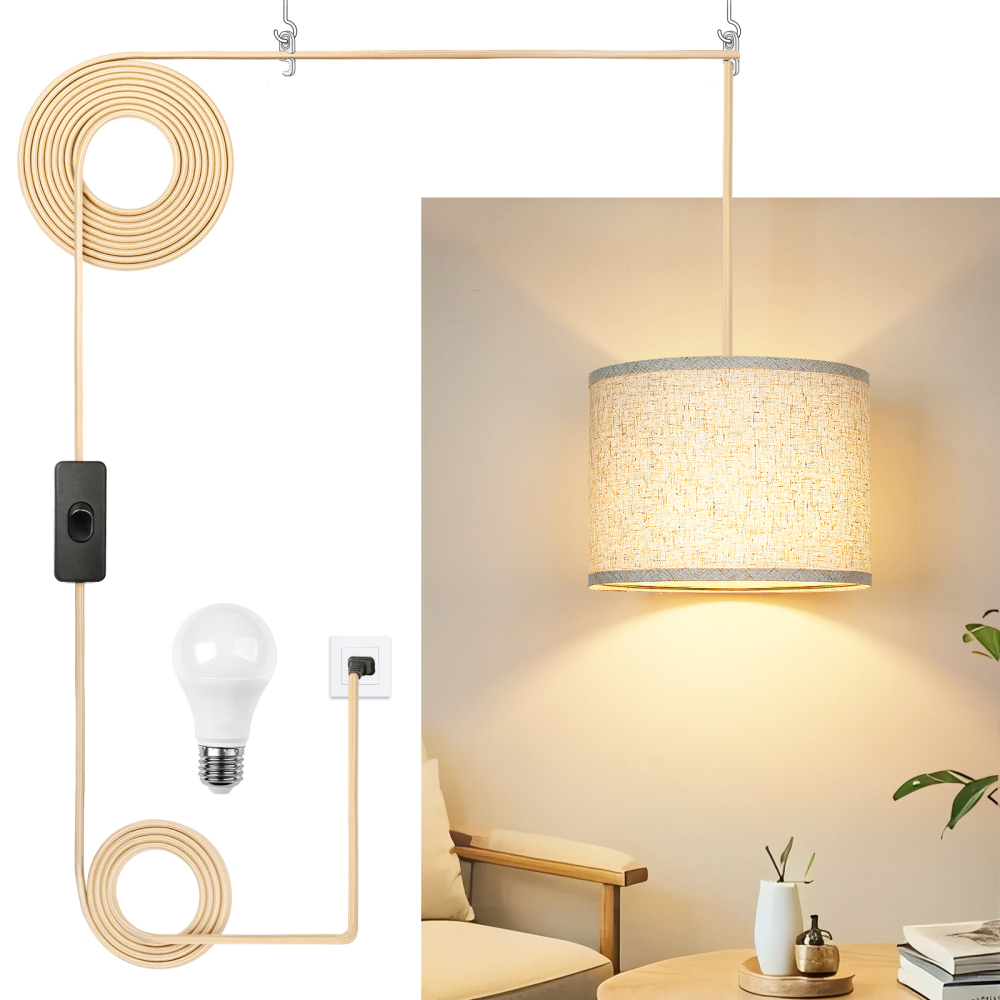 Printed chandelier with plug