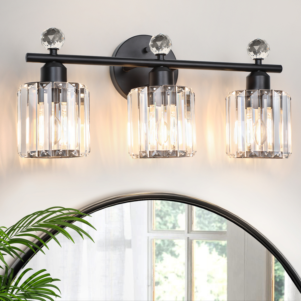 Crystal bathroom wall light 3 heads