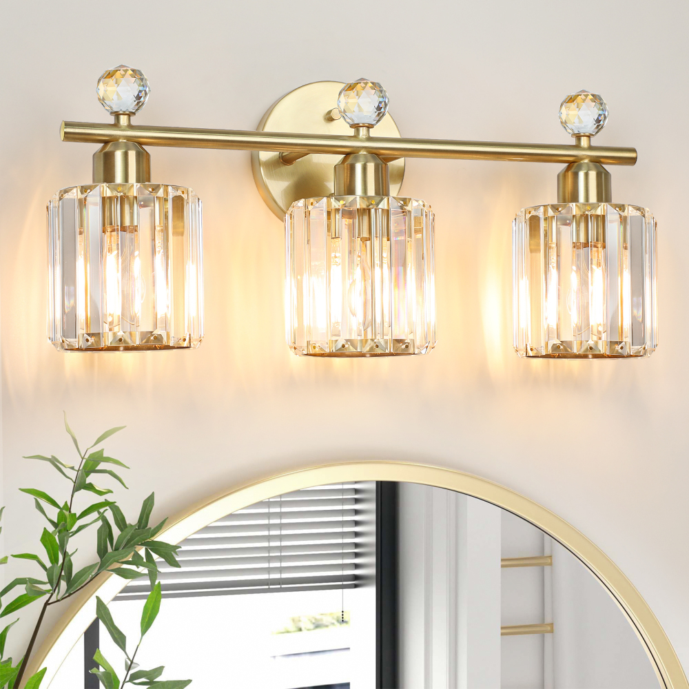 Crystal bathroom wall light 3 heads