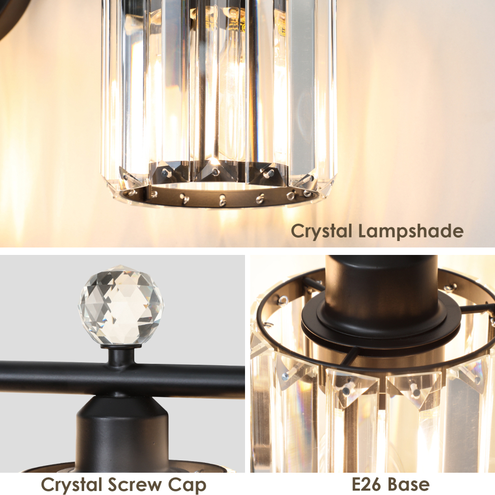 Crystal bathroom wall light 3 heads