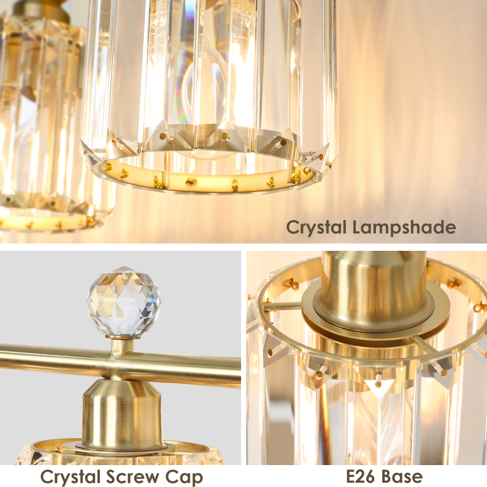Crystal bathroom wall light 3 heads