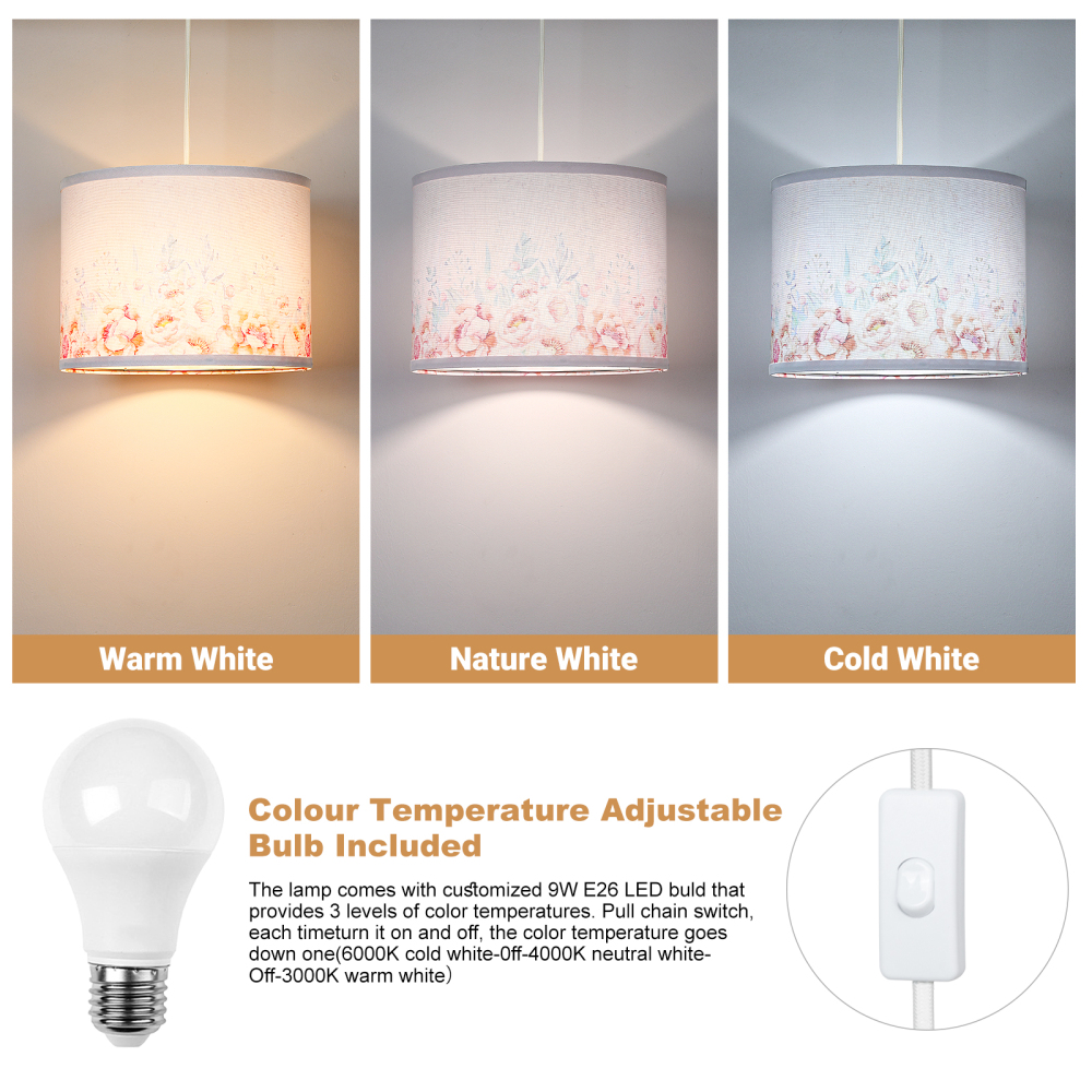 Printed chandelier with plug