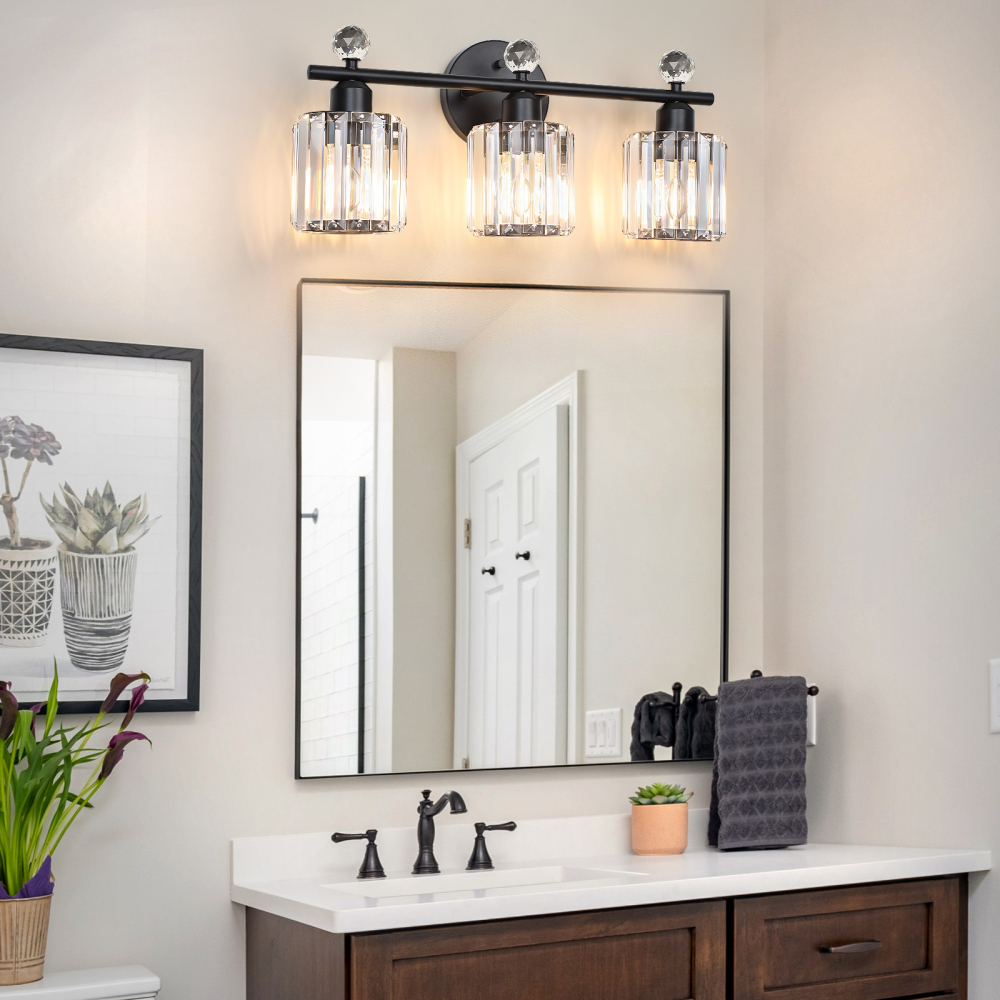 Crystal bathroom wall light 3 heads