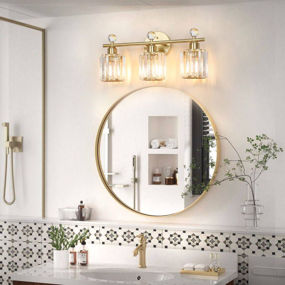 Crystal bathroom wall light 3 heads