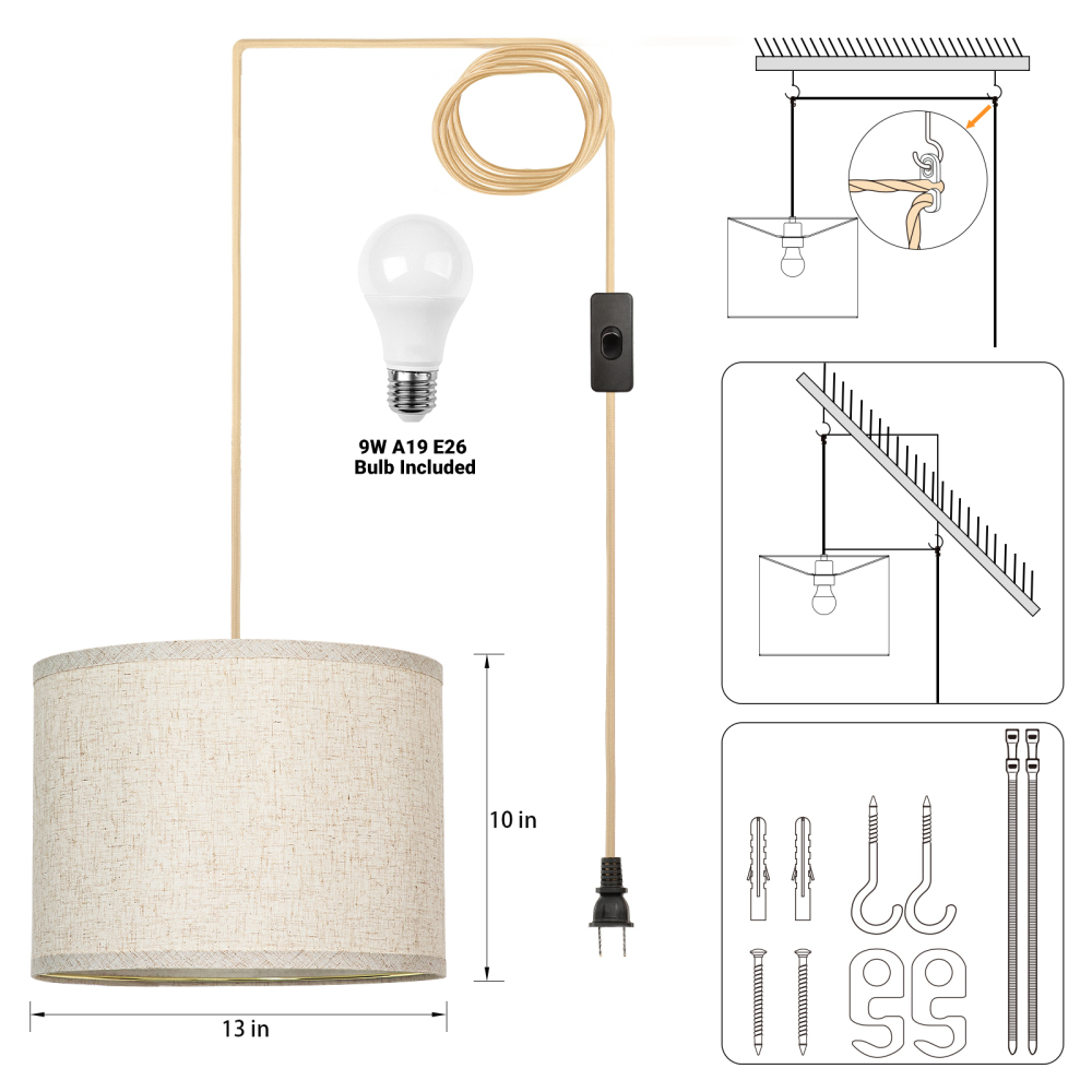 Printed chandelier with plug
