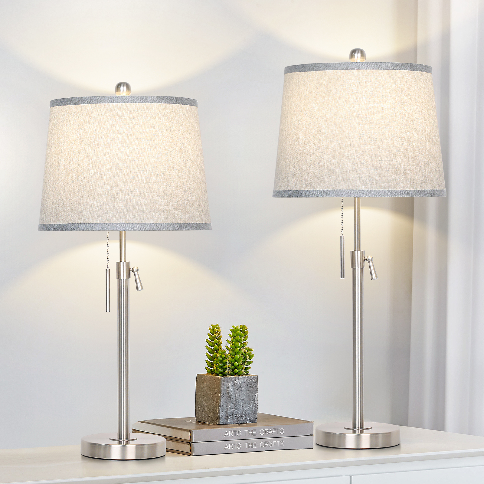 Metal Base Liftable Table Lamp-30in-2Pack