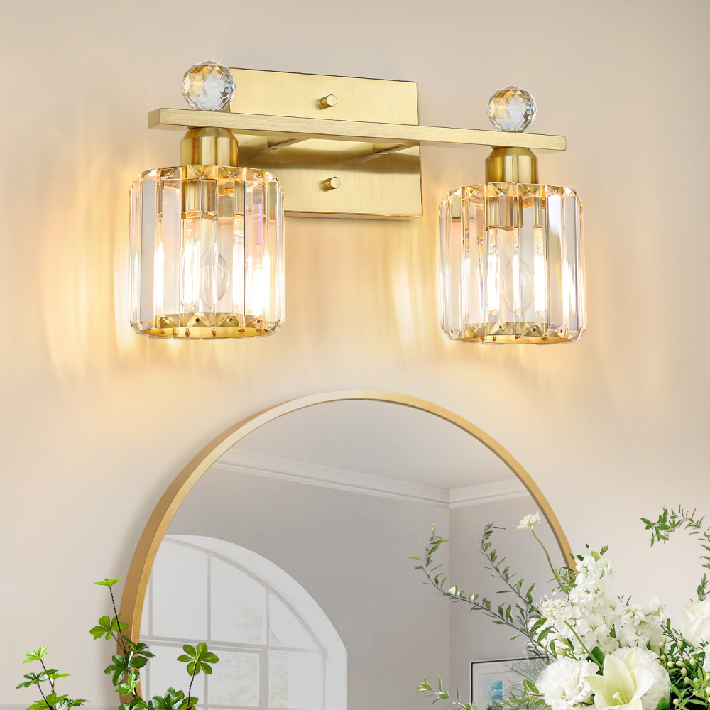 Crystal bathroom wall light 2 heads