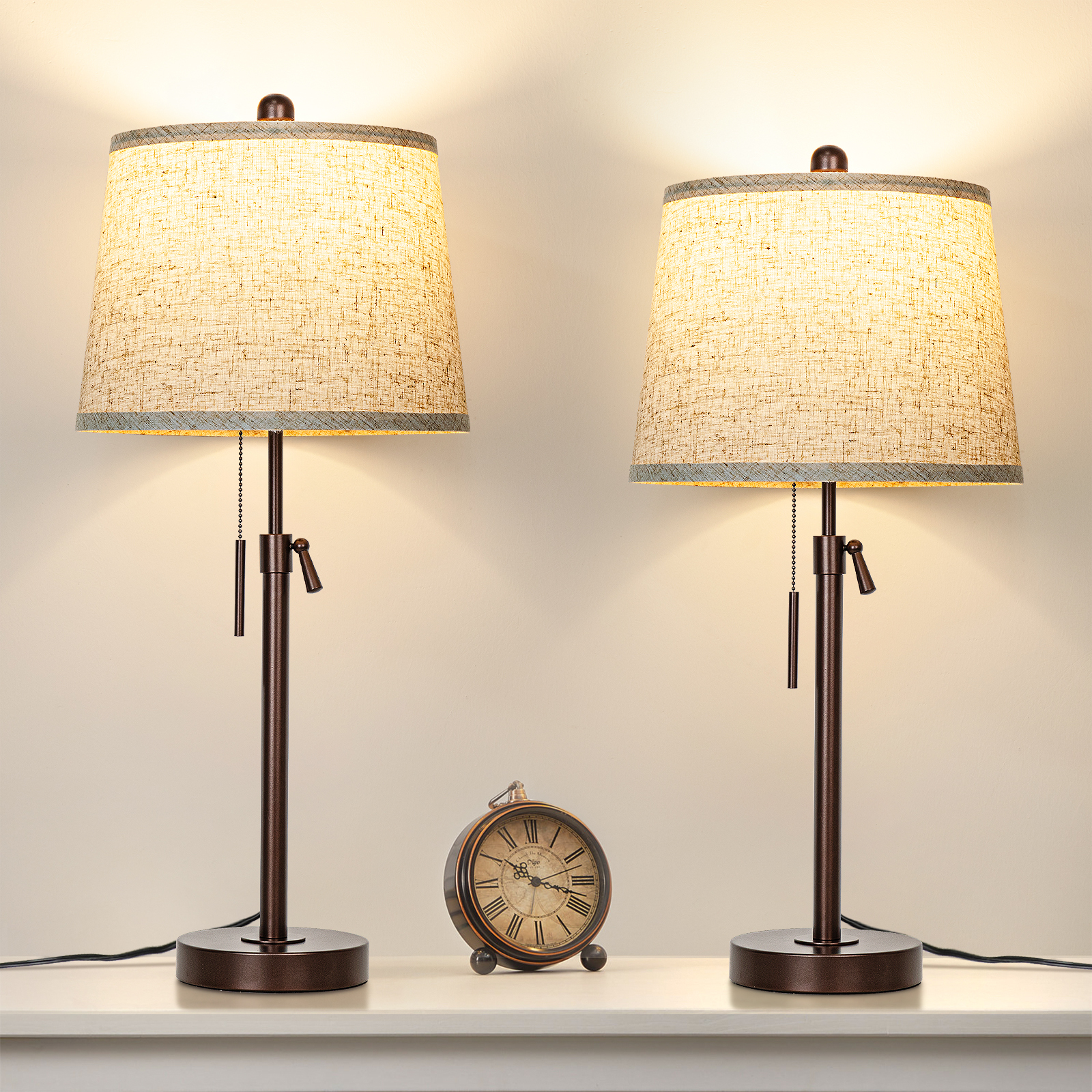Metal Base Liftable Table Lamp-30in-2Pack