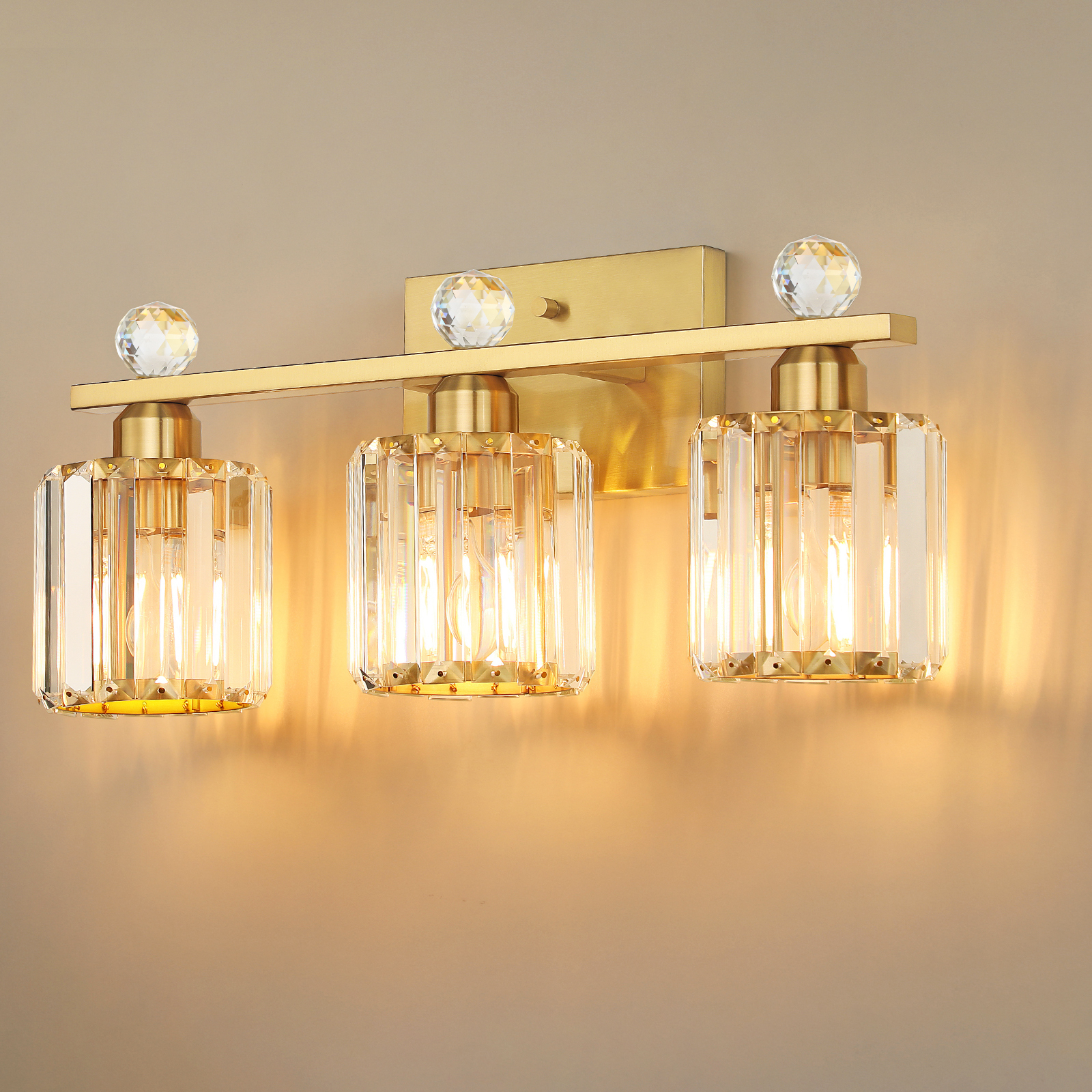 Crystal bathroom wall light 3 heads