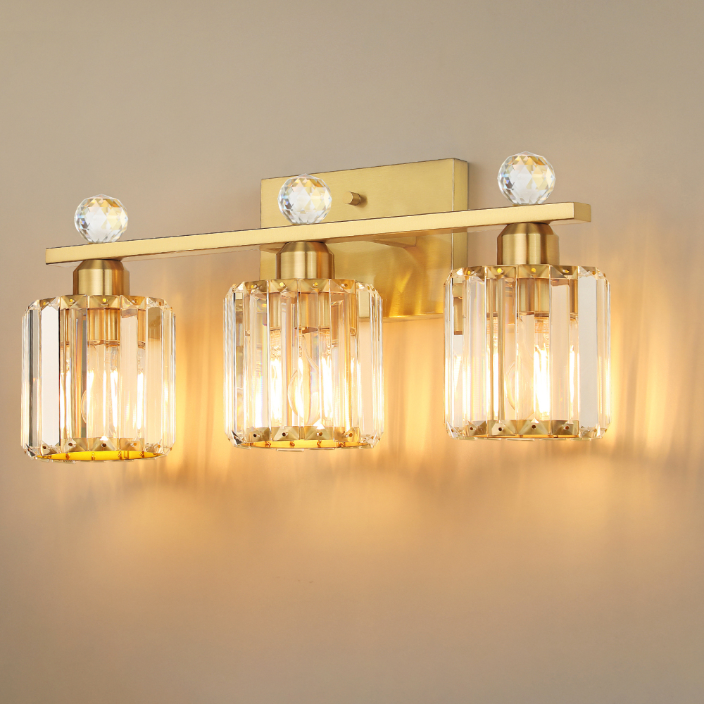 Crystal bathroom wall light 3 heads