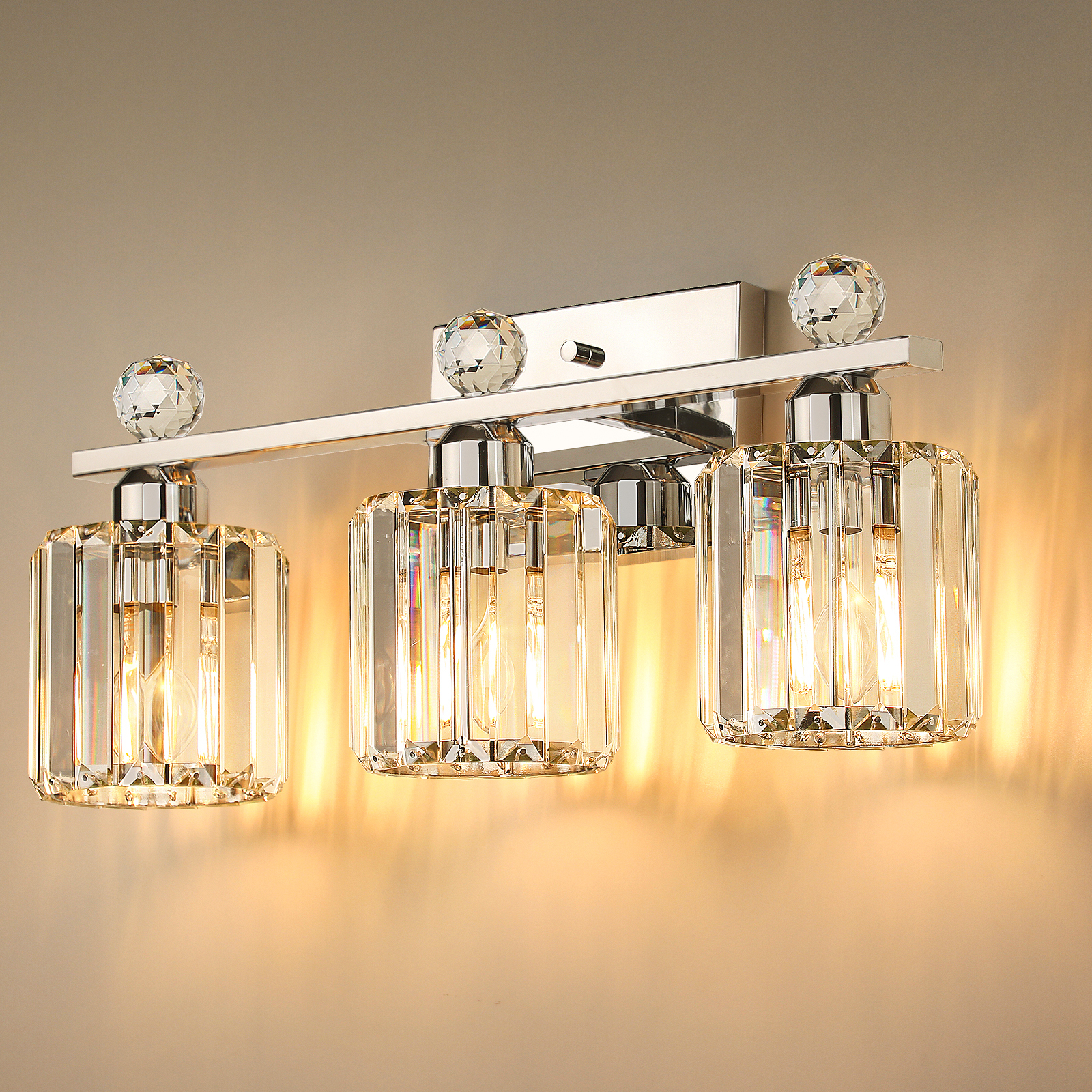 Crystal bathroom wall light 3 heads