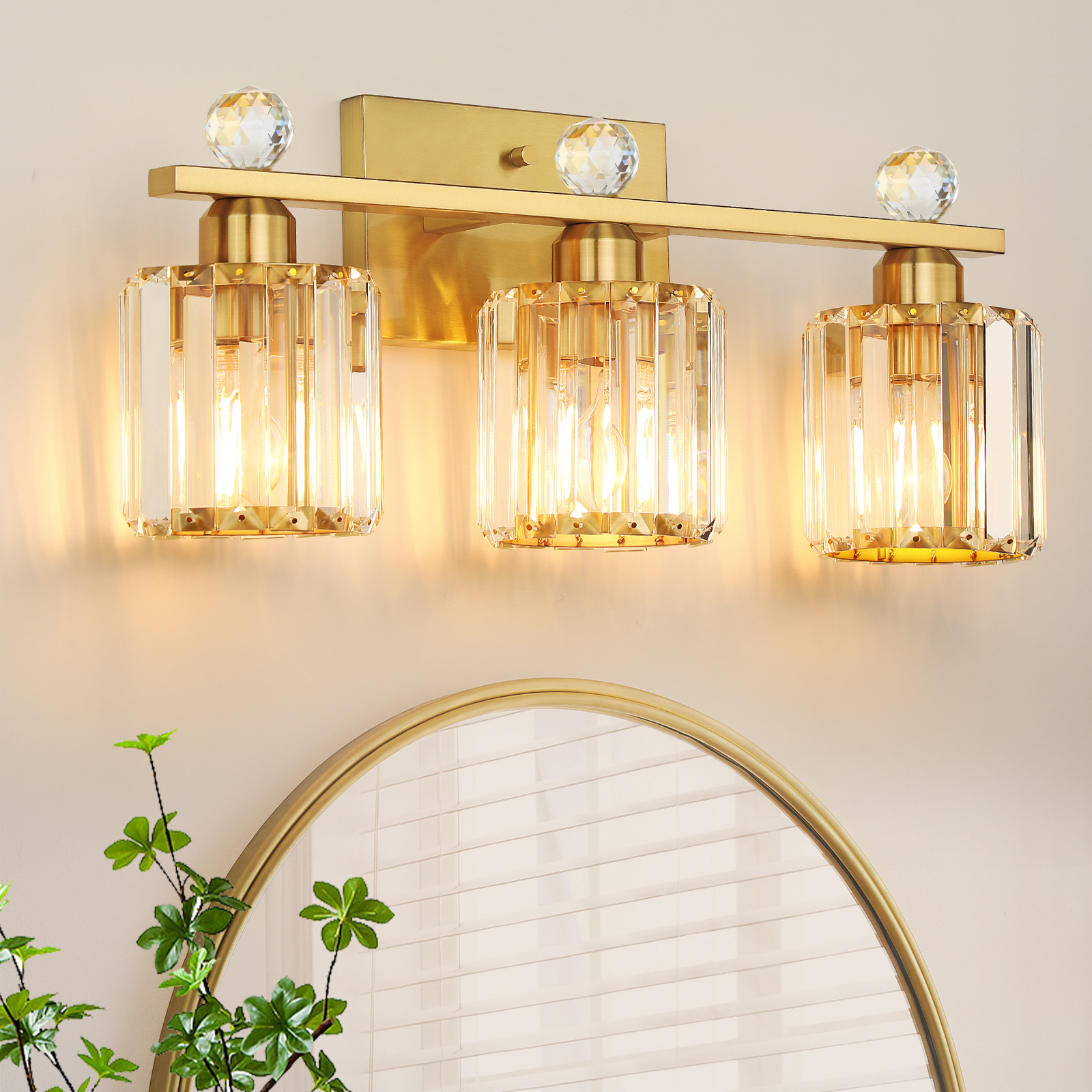 Crystal bathroom wall light 3 heads