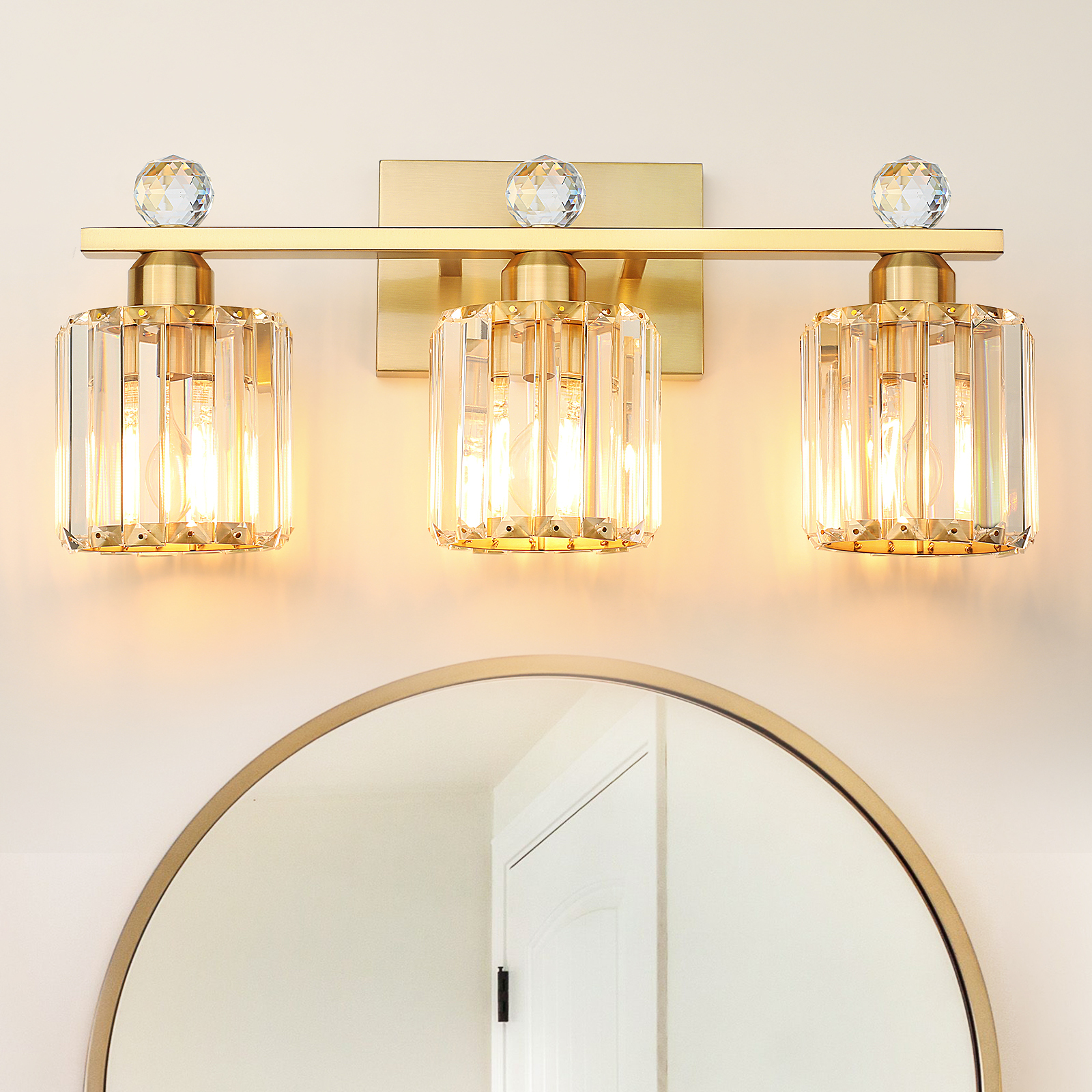 Crystal bathroom wall light 3 heads