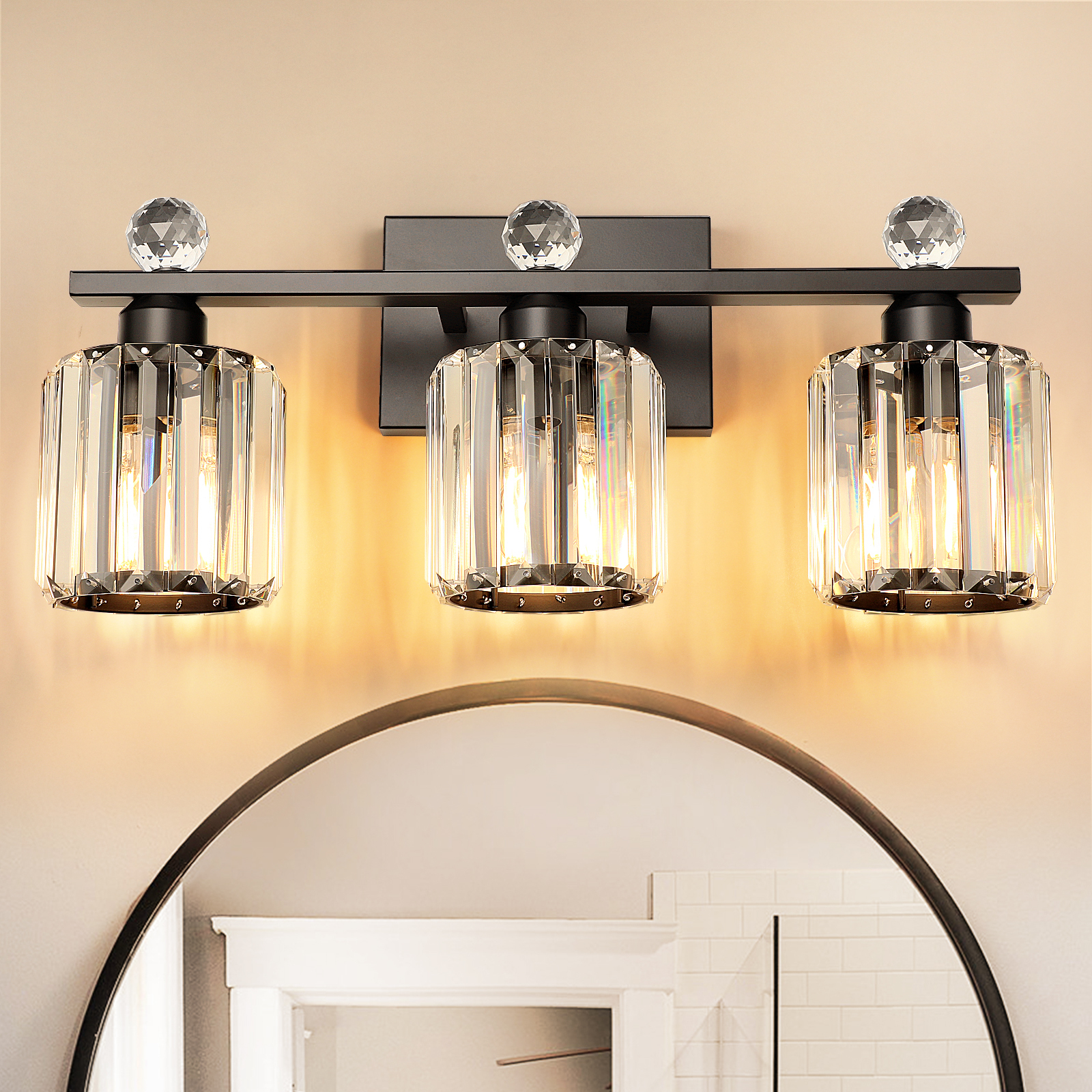 Crystal bathroom wall light 3 heads