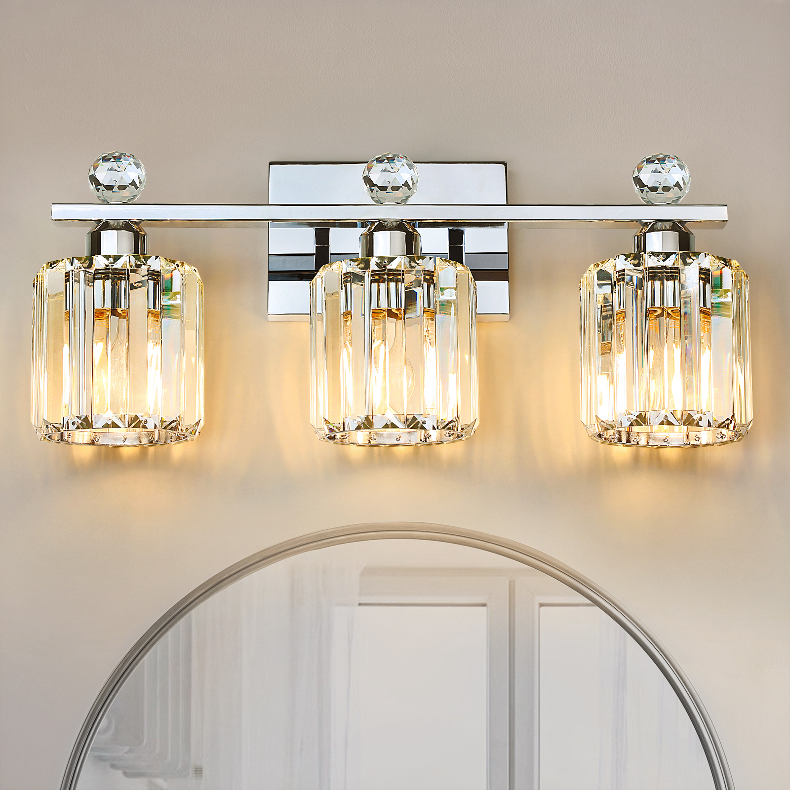 Crystal bathroom wall light 3 heads