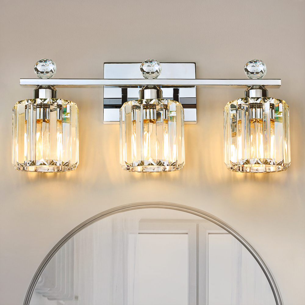 Crystal bathroom wall light 3 heads