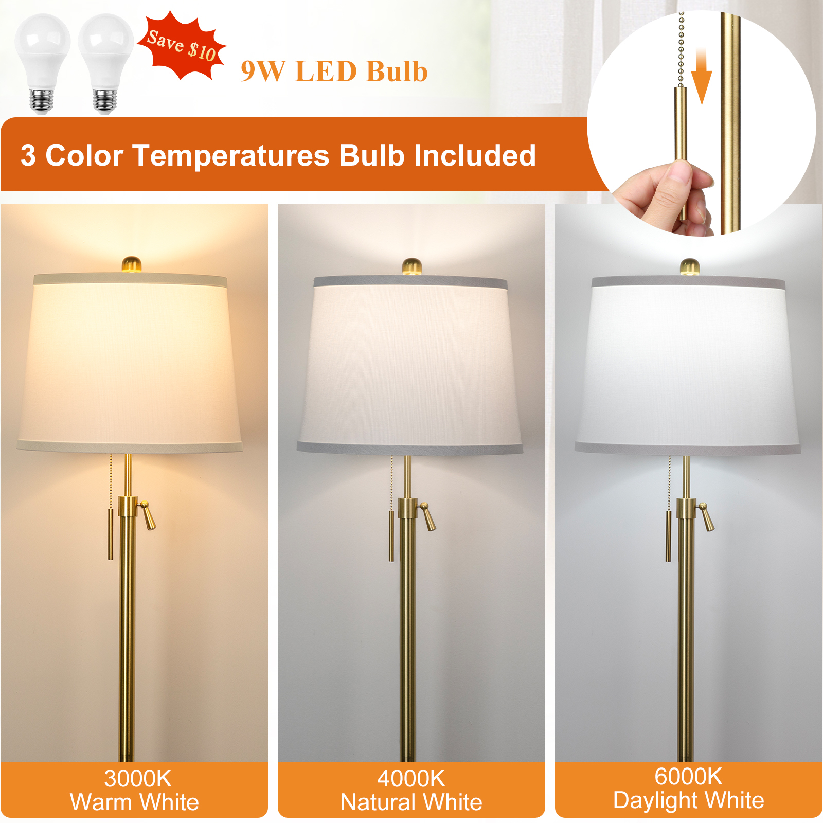 Metal Base Liftable Table Lamp-30in-2Pack
