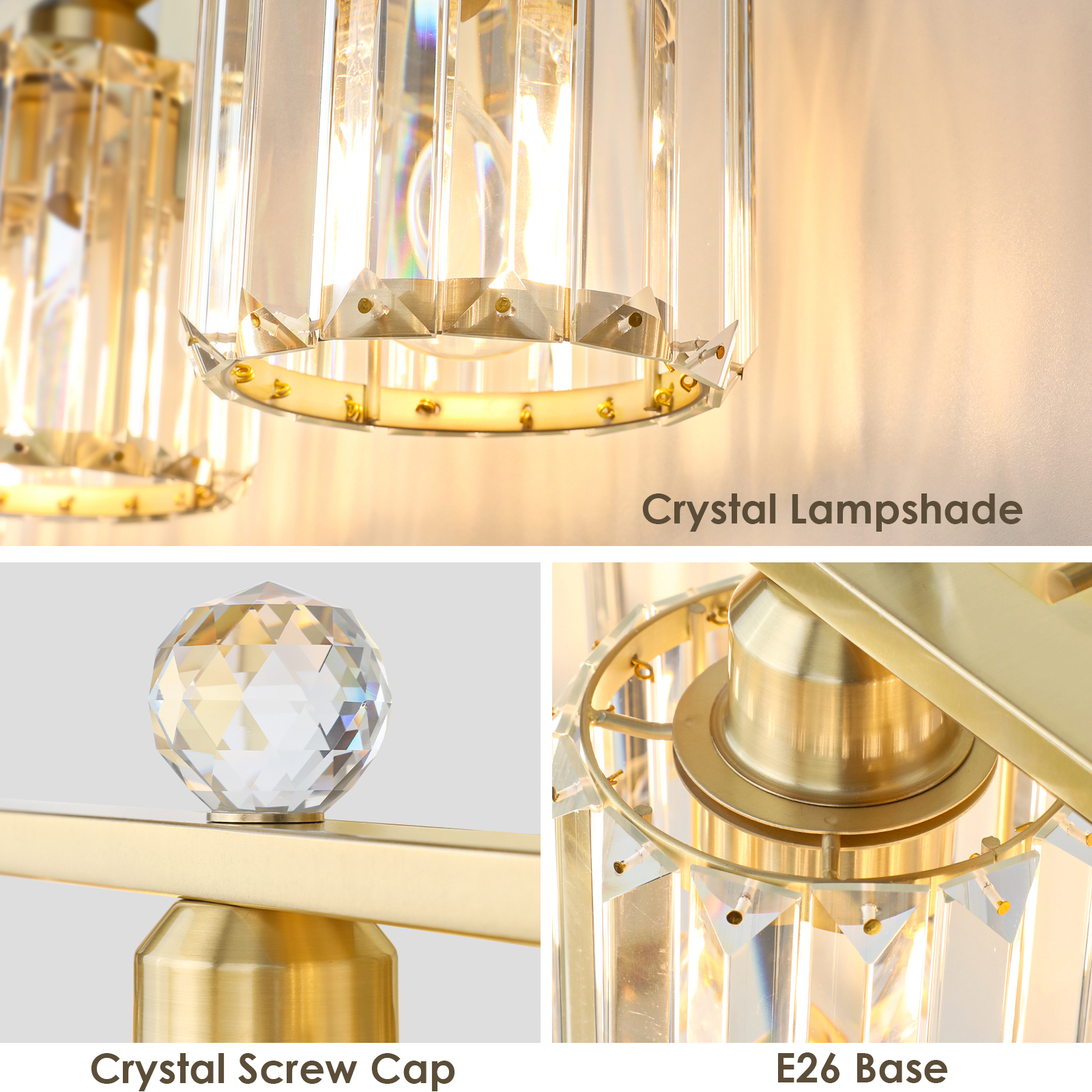 Crystal bathroom wall light 2 heads