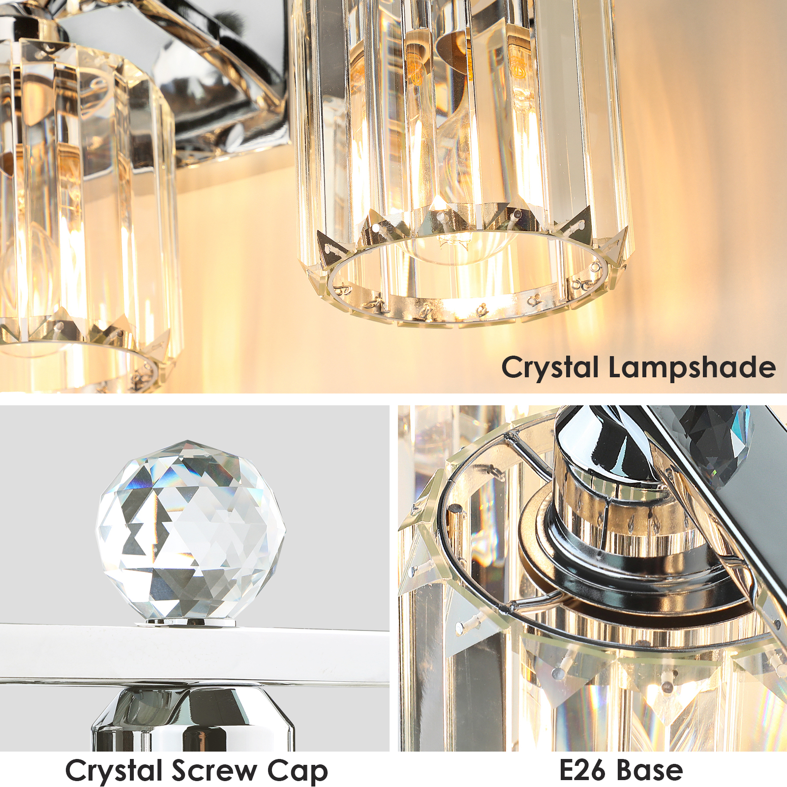 Crystal bathroom wall light 2 heads