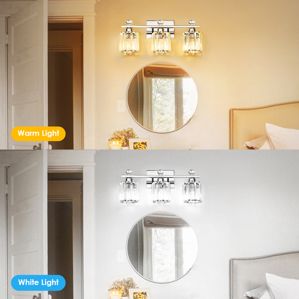 Crystal bathroom wall light 3 heads