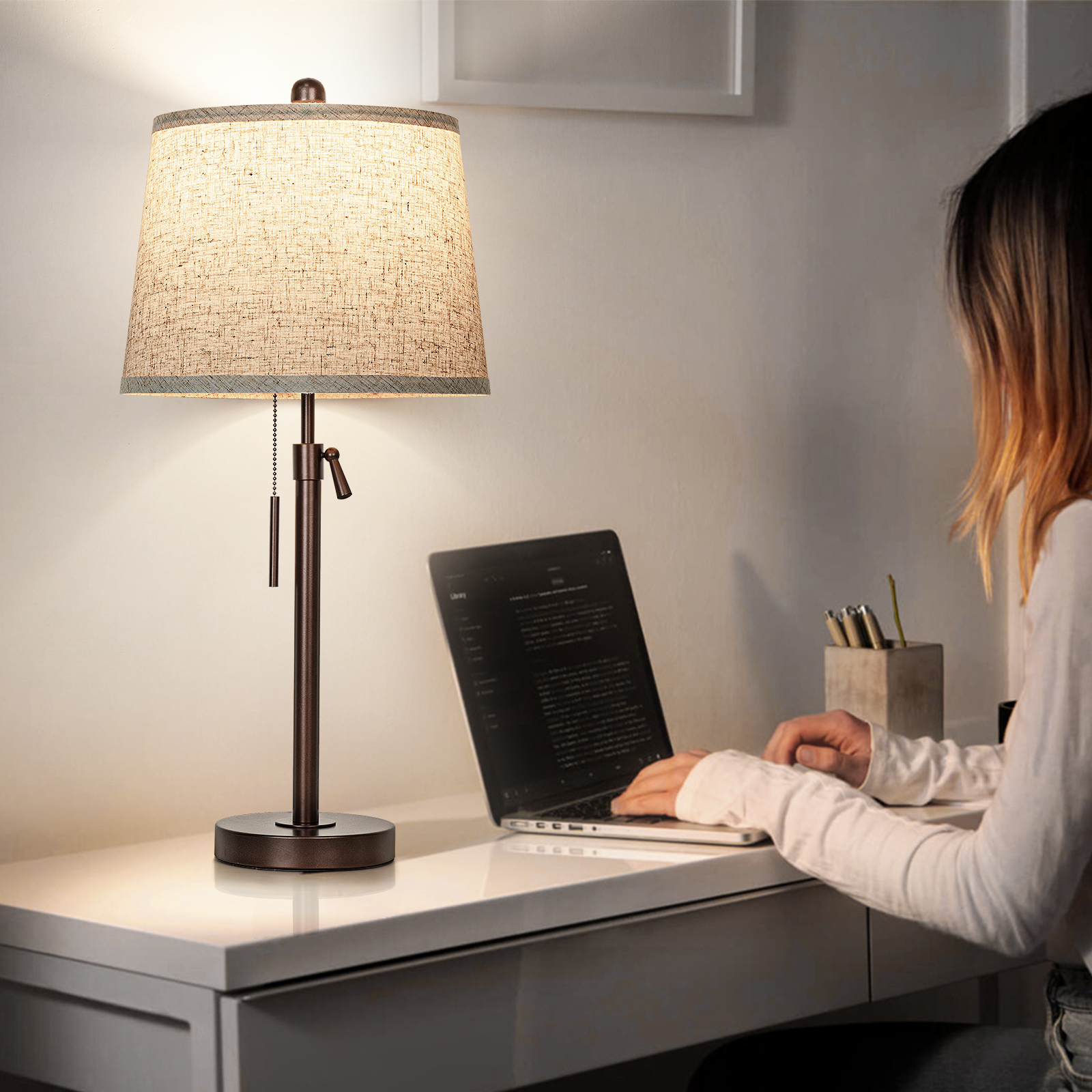 Metal Base Liftable Table Lamp-30in-2Pack