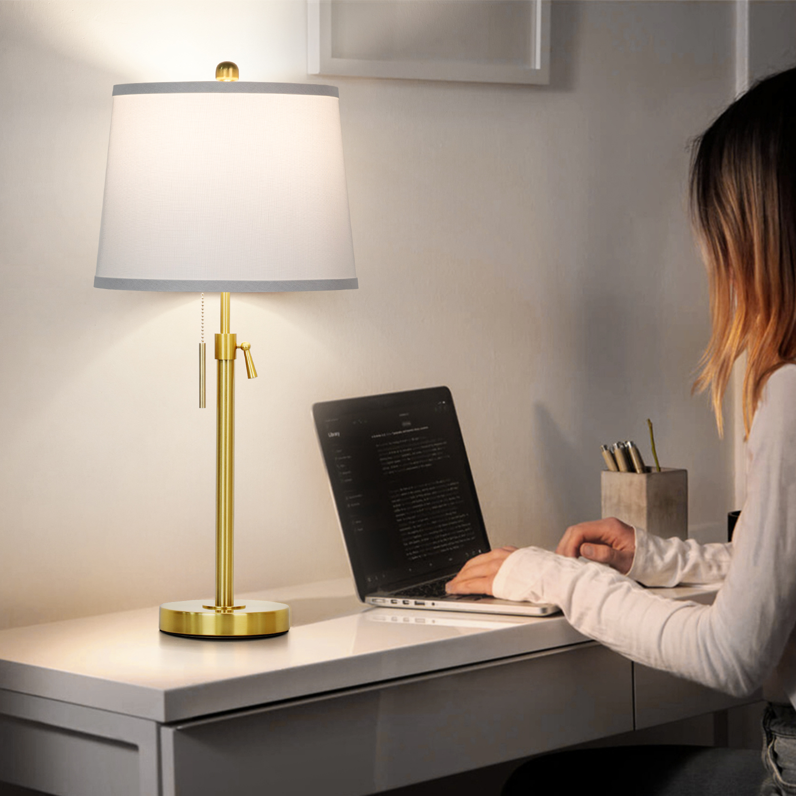 Metal Base Liftable Table Lamp-30in-2Pack
