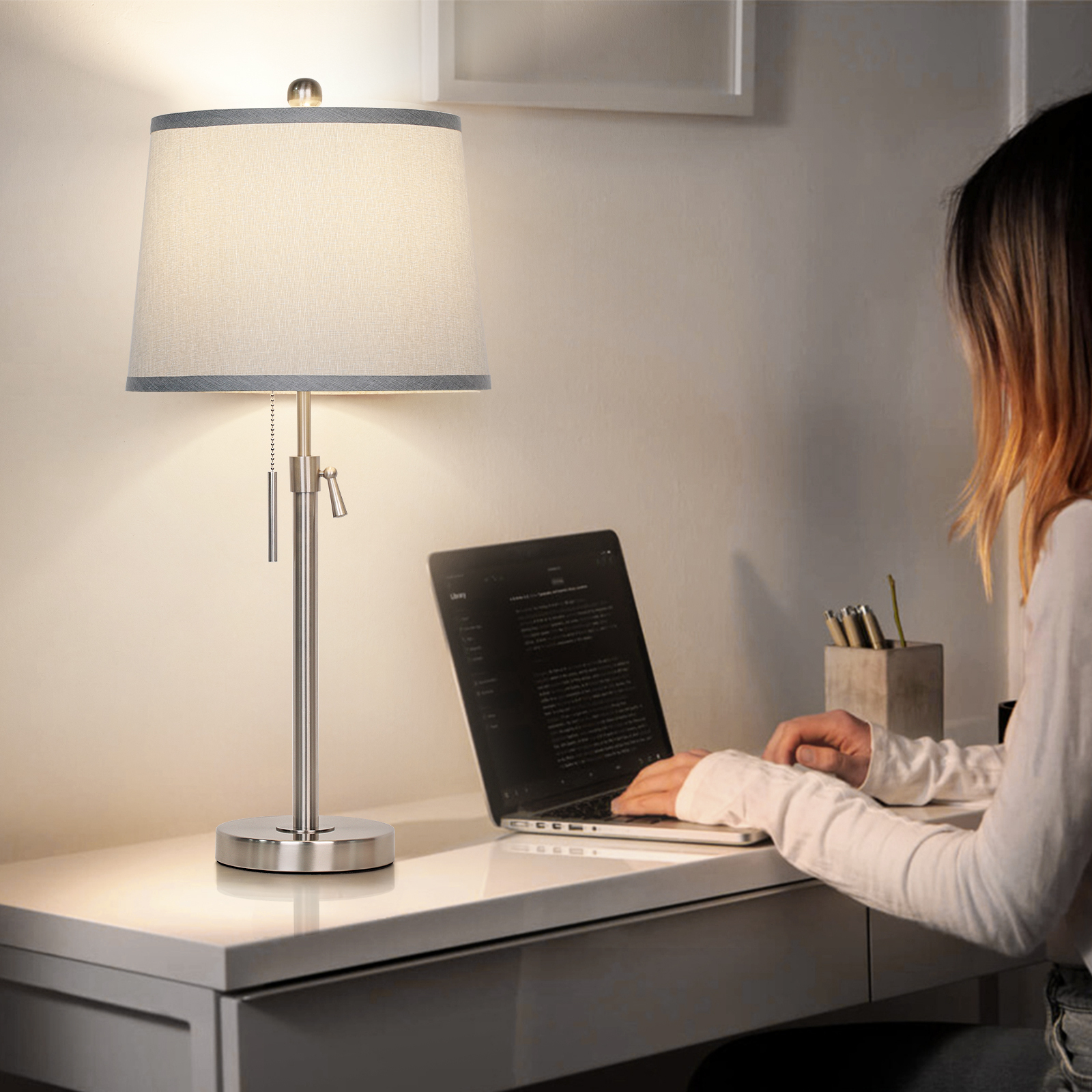 Metal Base Liftable Table Lamp-30in-2Pack
