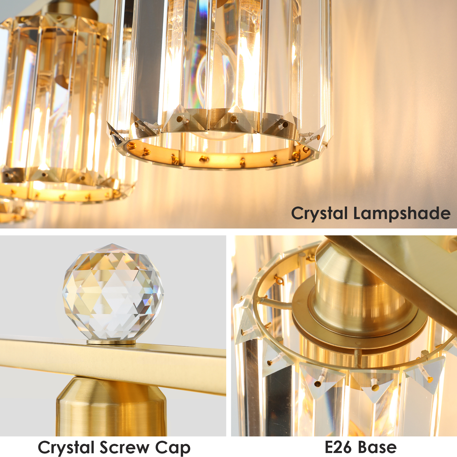 Crystal bathroom wall light 3 heads