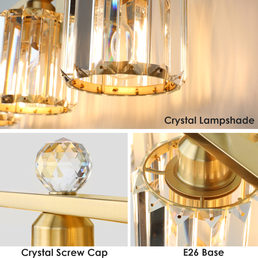 Crystal bathroom wall light 3 heads