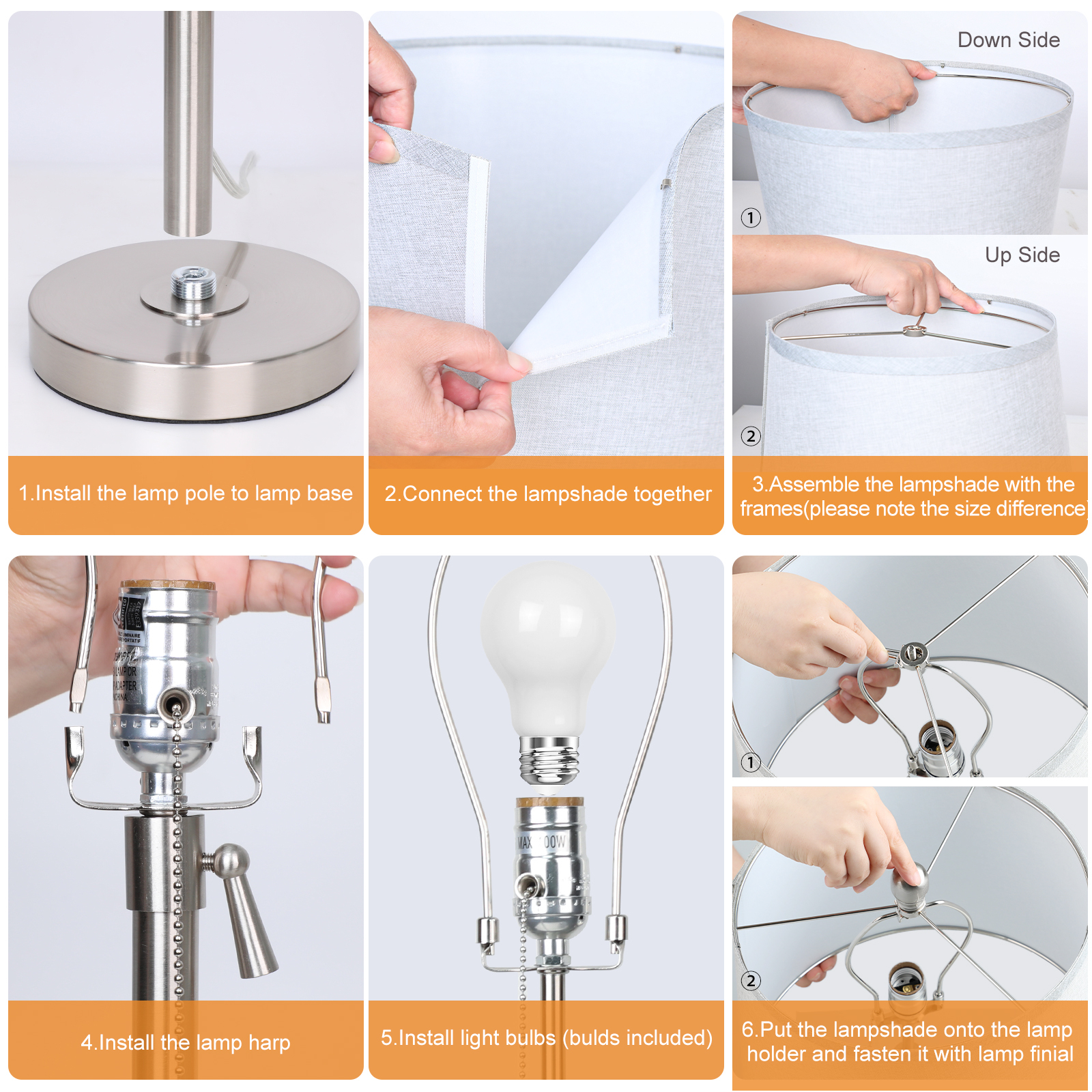 Metal Base Liftable Table Lamp-30in-2Pack