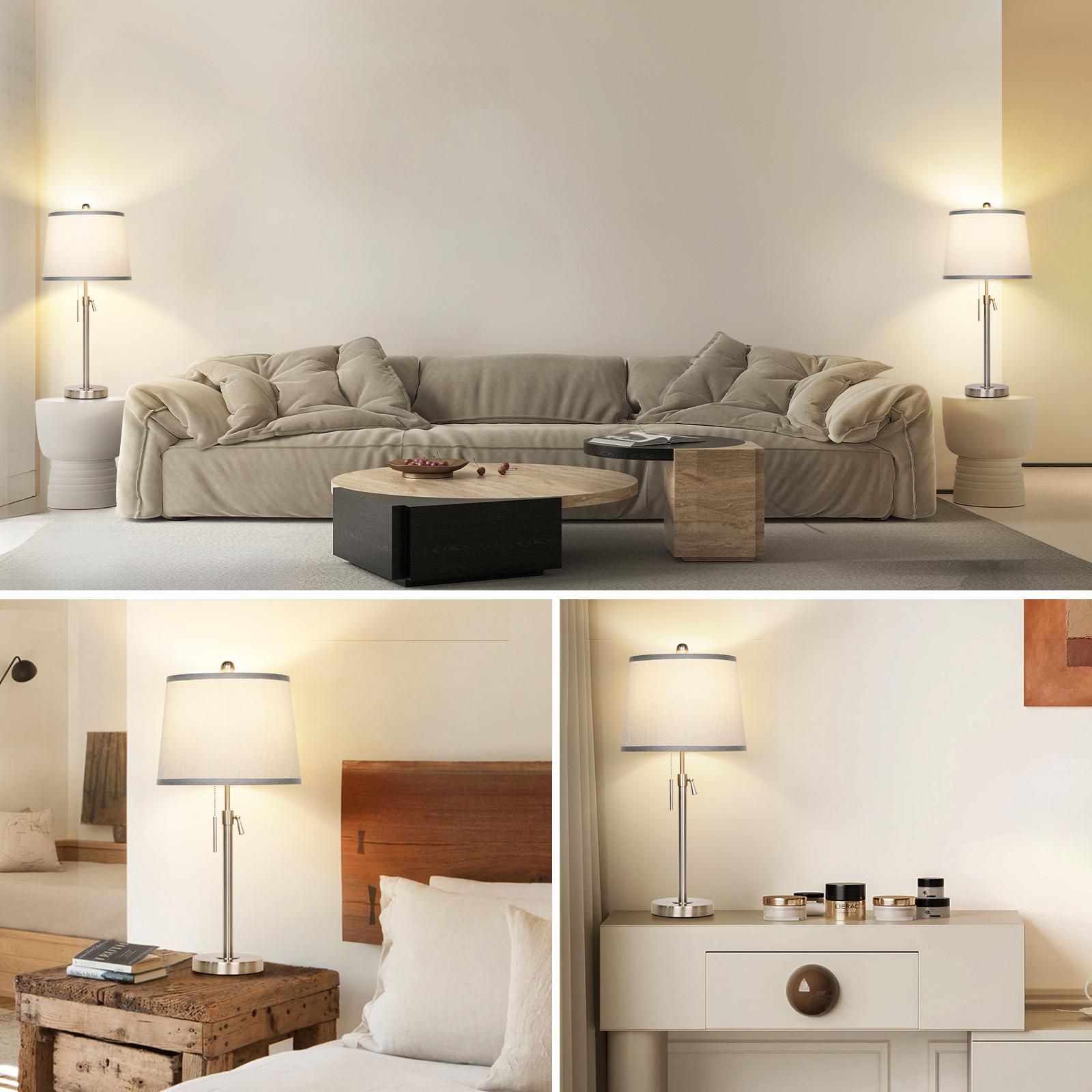 Metal Base Liftable Table Lamp-30in-2Pack