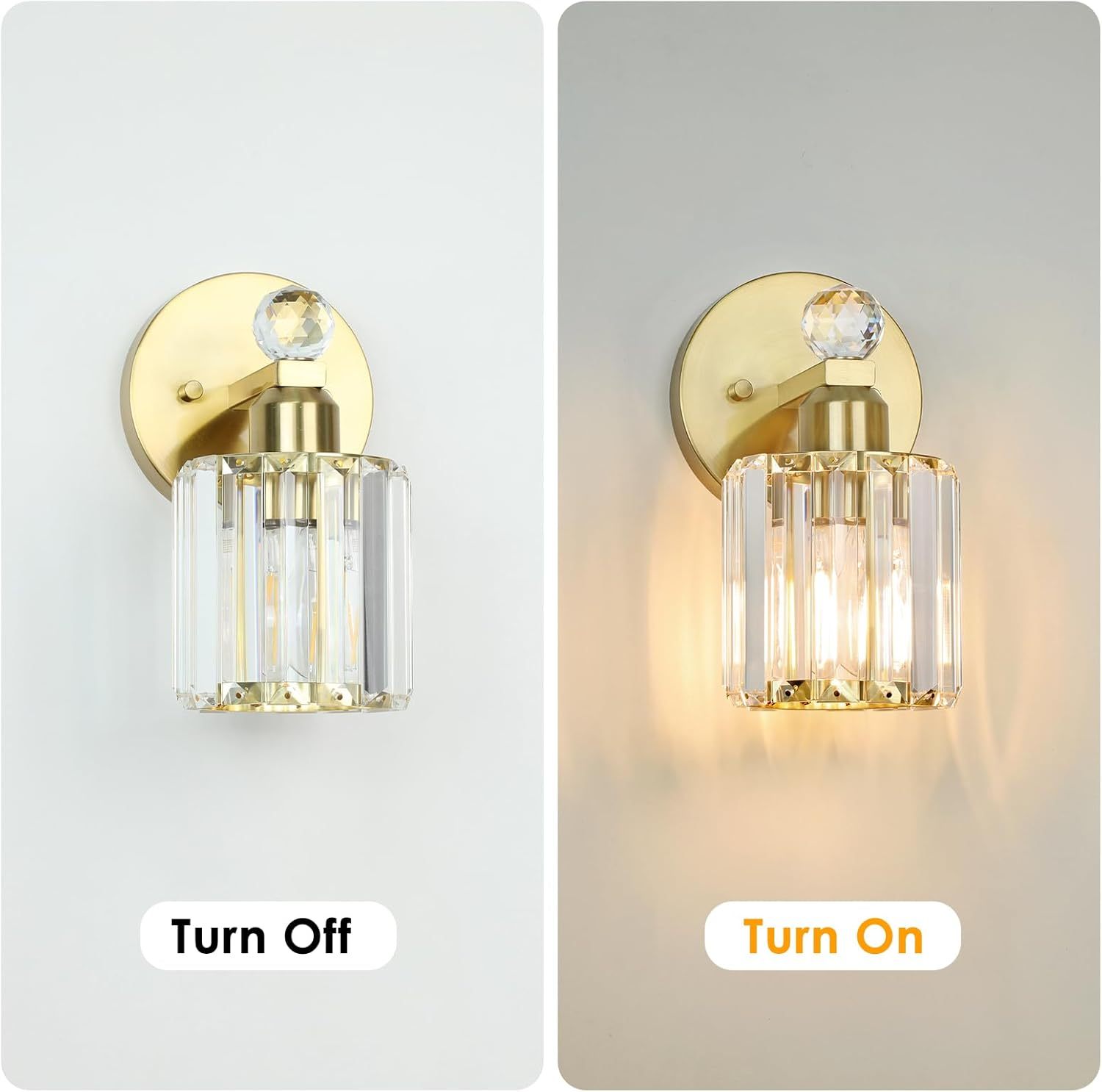 Crystal Bathroom Wall Lamp Single Head