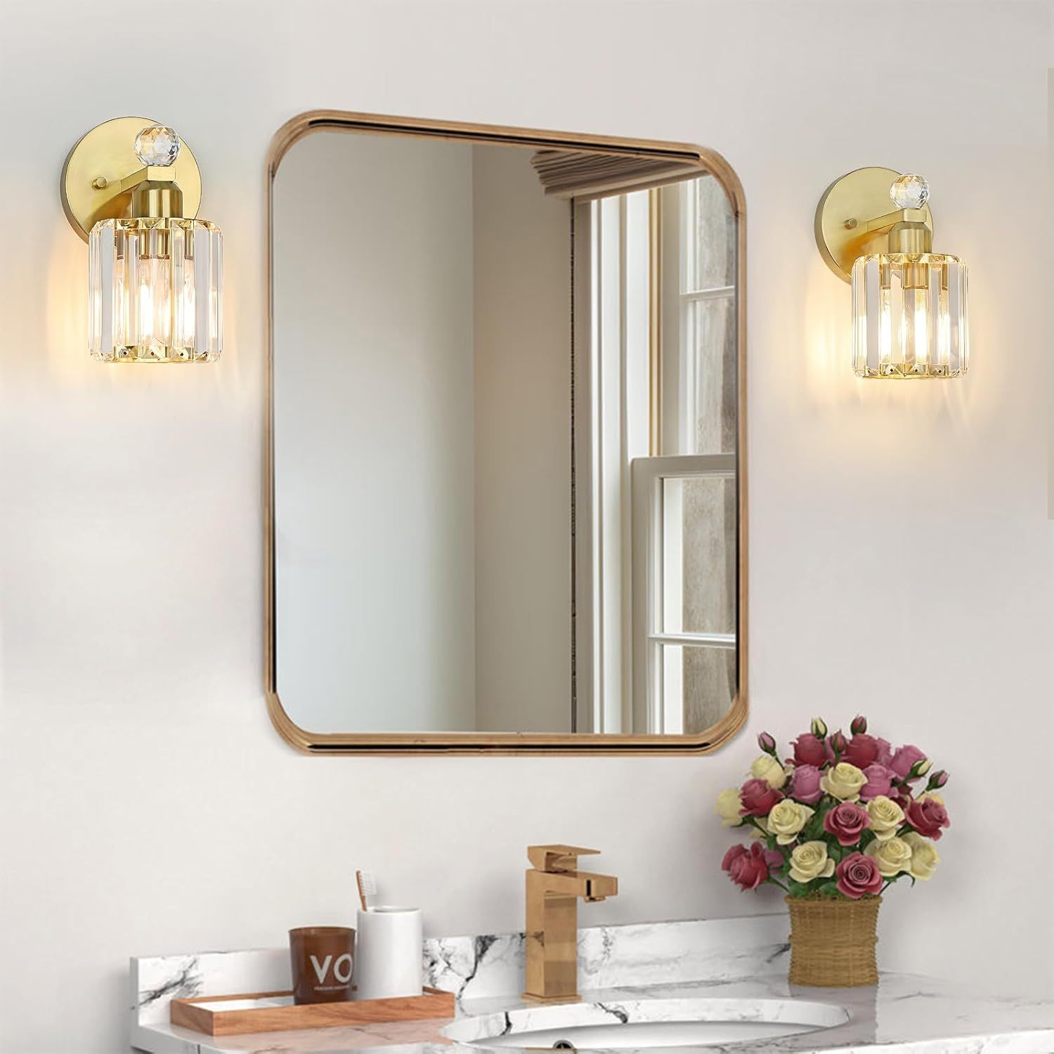 Crystal Bathroom Wall Lamp Single Head