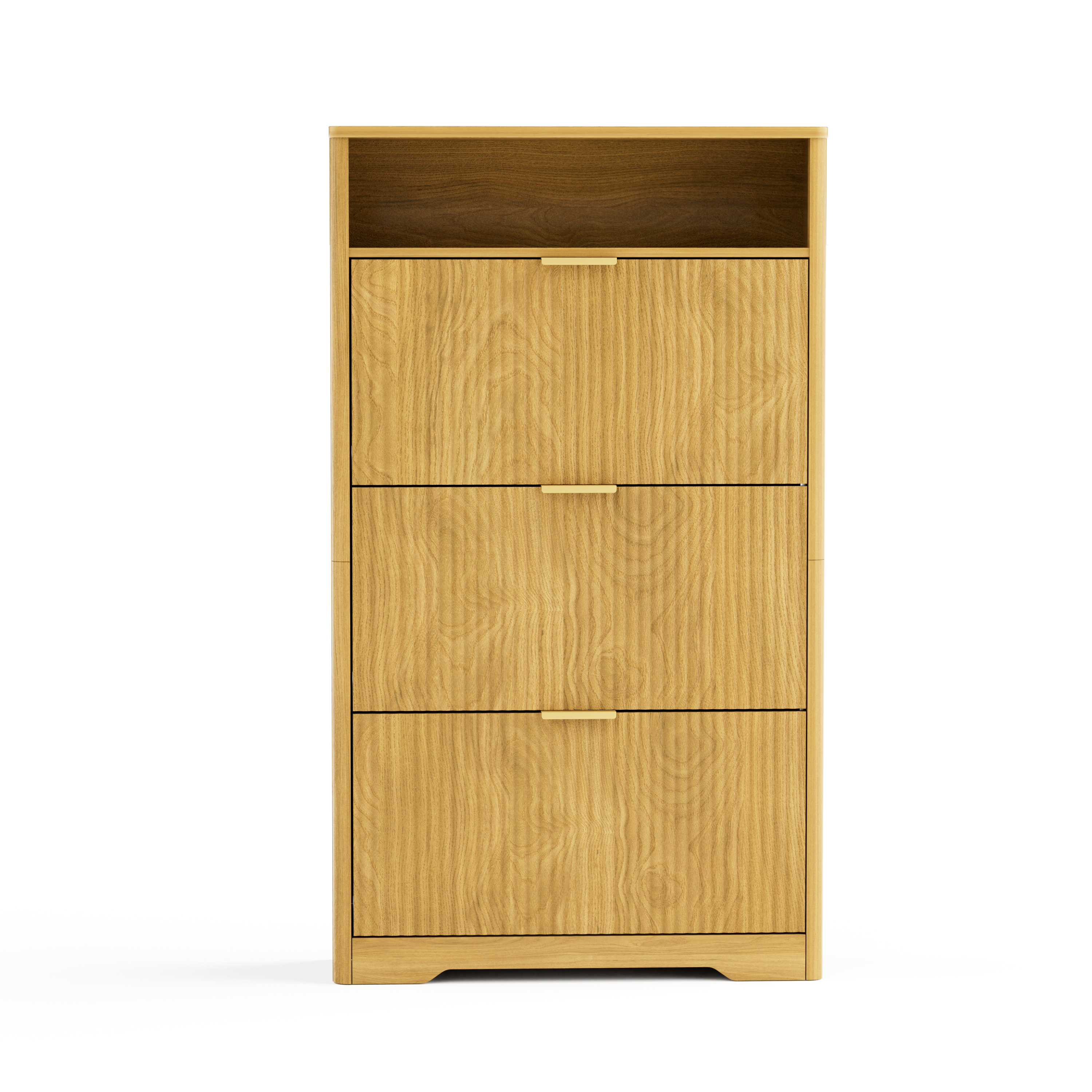Shoe Cabinet Storage for Entryway Hidden Shoes Storage Cabinet with 3 Flip Drawers, Tall Free Standing Shoe Organizer Rack for Foyer, Hallway. Natural,31.6'' L x 9.6'' W x 54.4'' H.