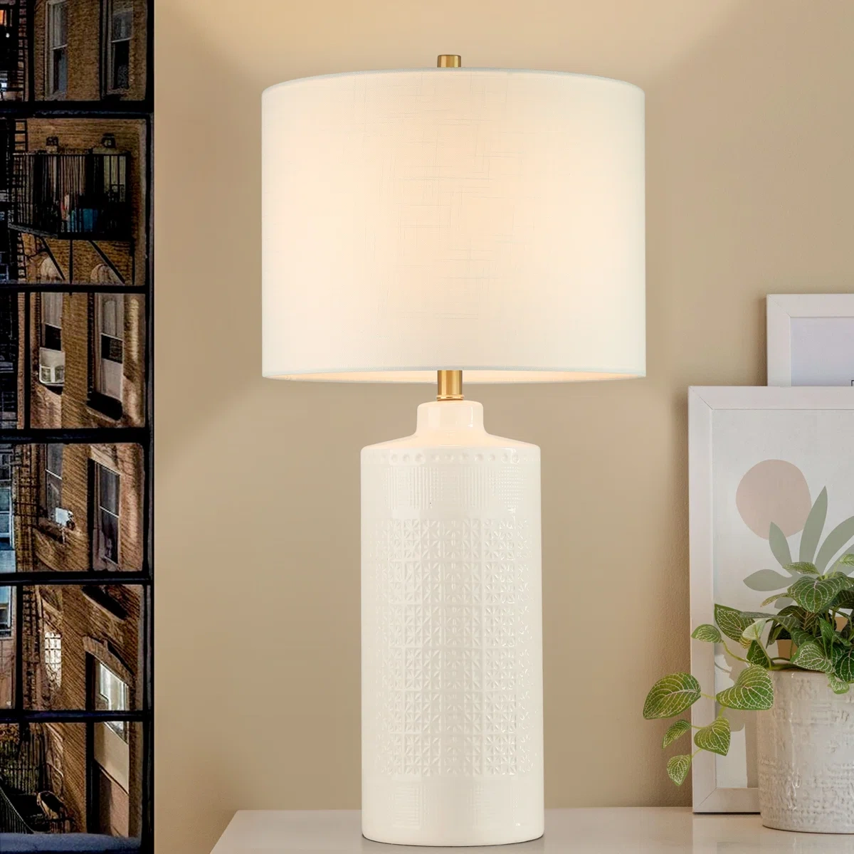 Large ceramic table lamp