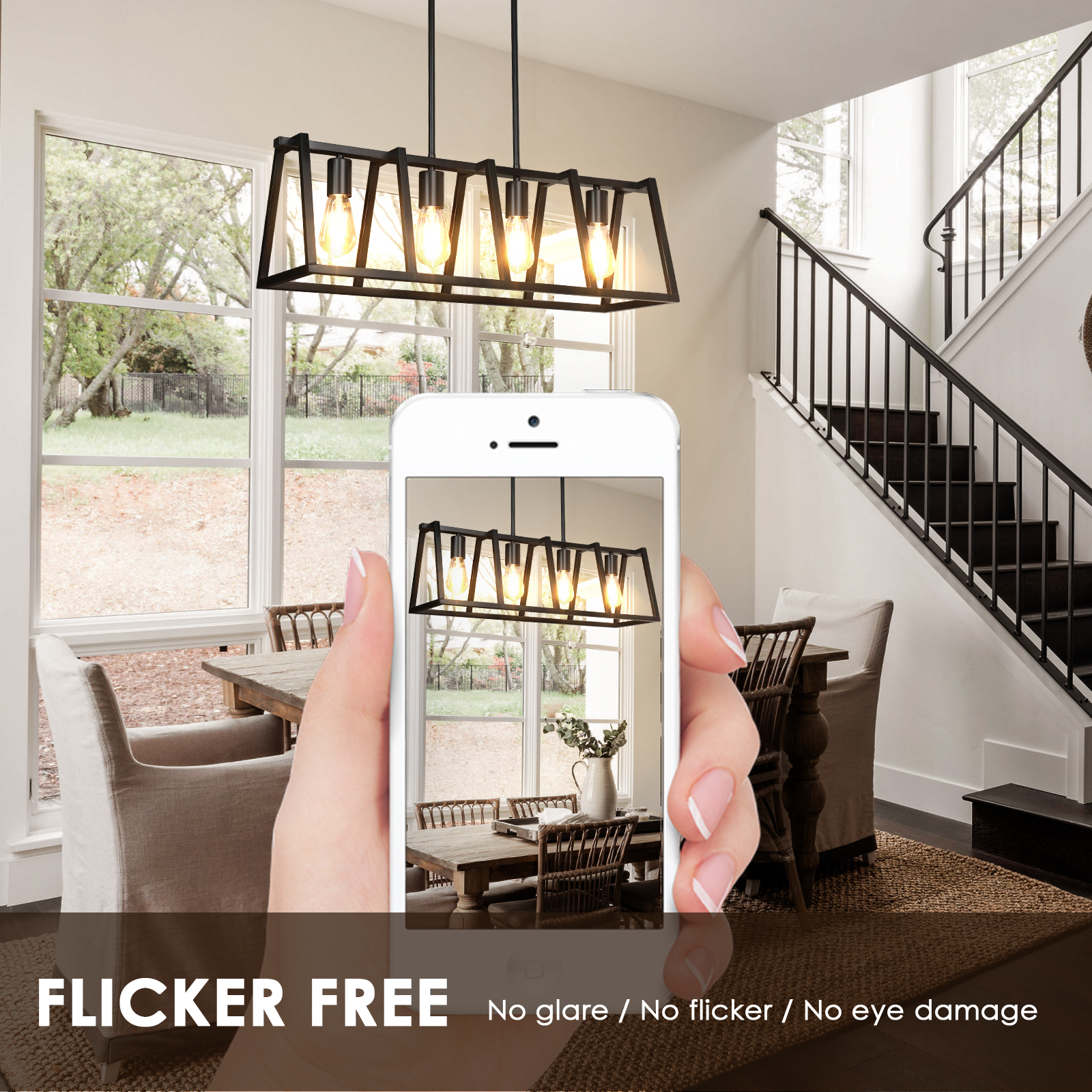 Vintage LED Edison Bulbs, ST58 Dimmable LED Bulb, Antique LED Filament Bulbs, CRI 80+, Flicker Free, No Glare, Clear Glass, Pack of 6
