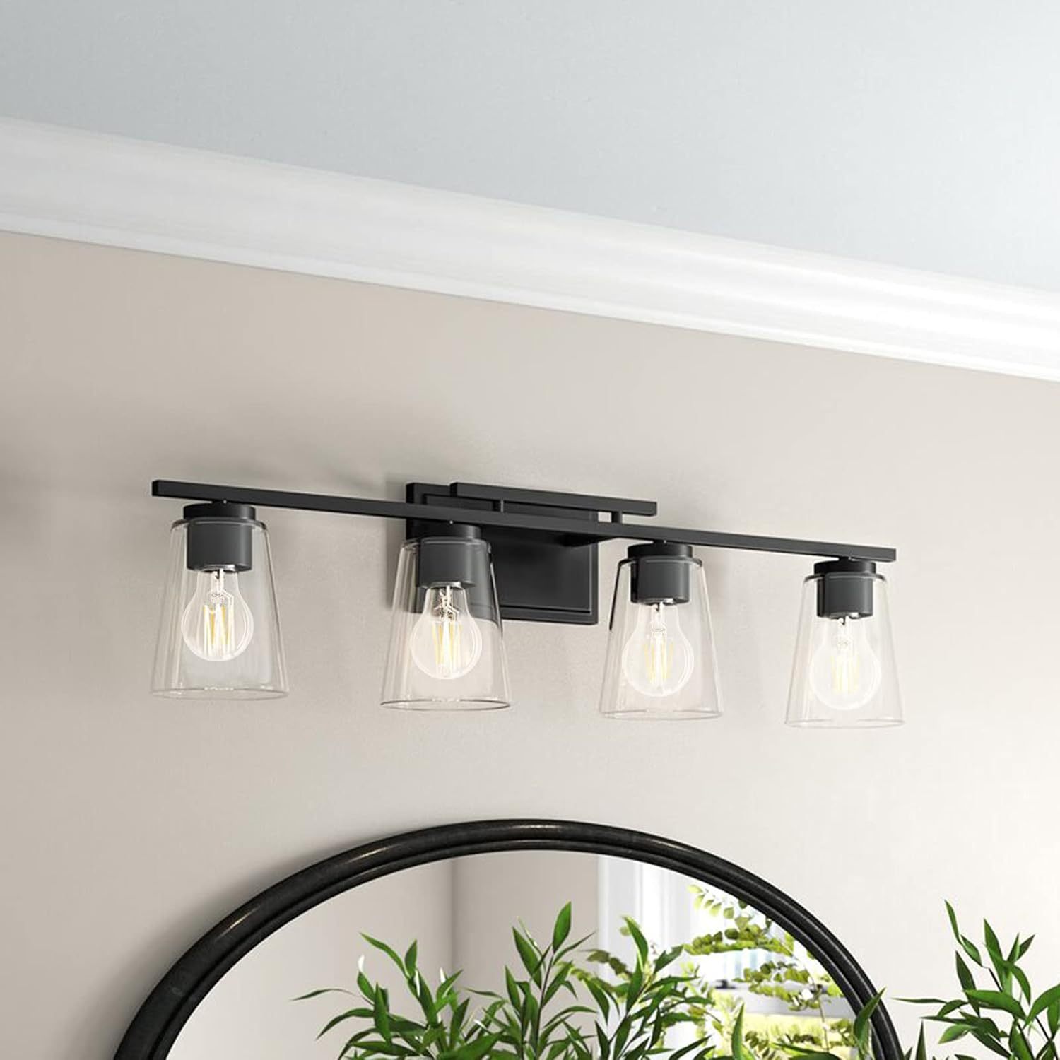 A19 E26 Base Dimmable Edison LED Bulb, Vintage Clear Glass LED Filament Bulb for Home, Wall Sconce, Chandelier, 6 Pack