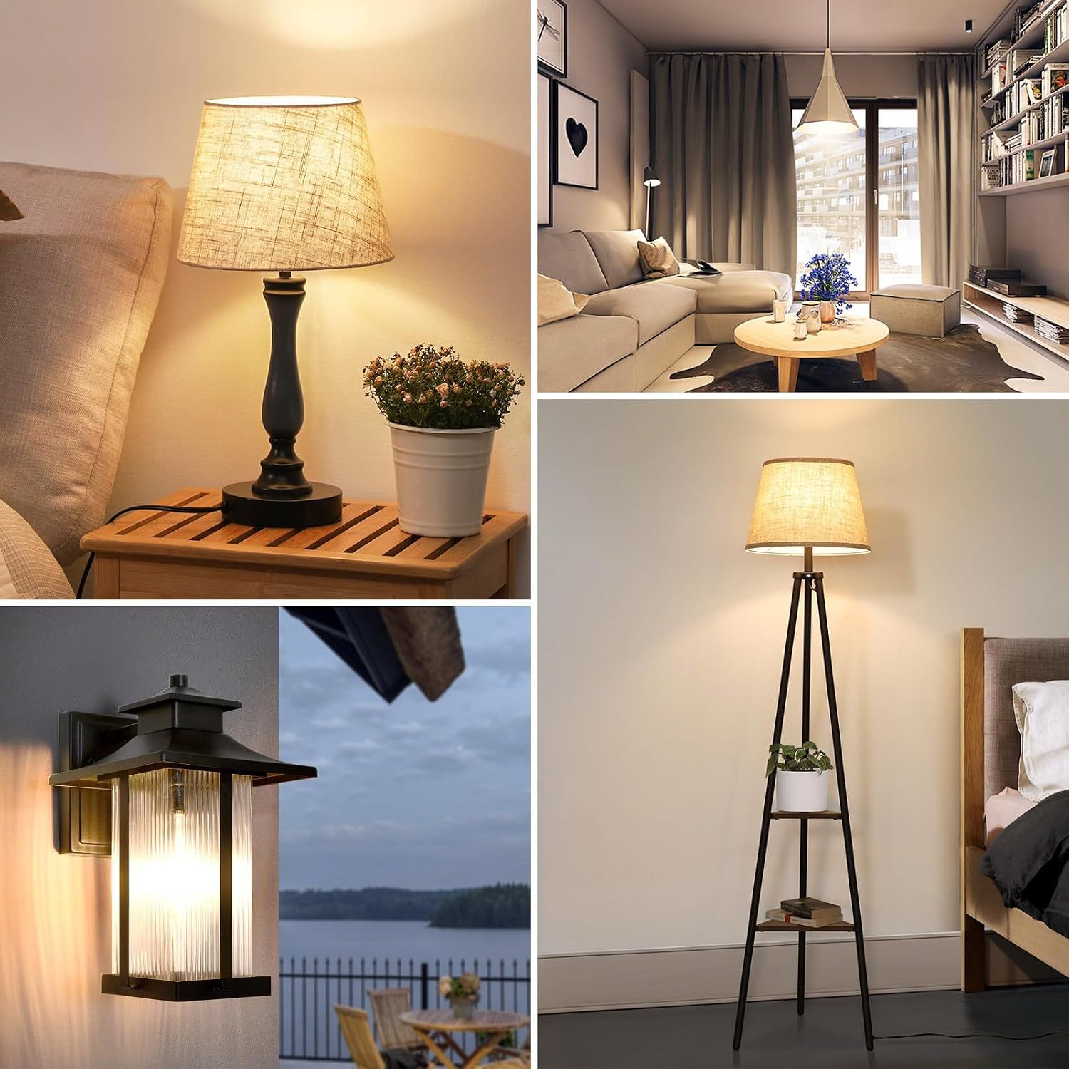 A19 E26 Base Dimmable Edison LED Bulb, Vintage Clear Glass LED Filament Bulb for Home, Wall Sconce, Chandelier, 6 Pack