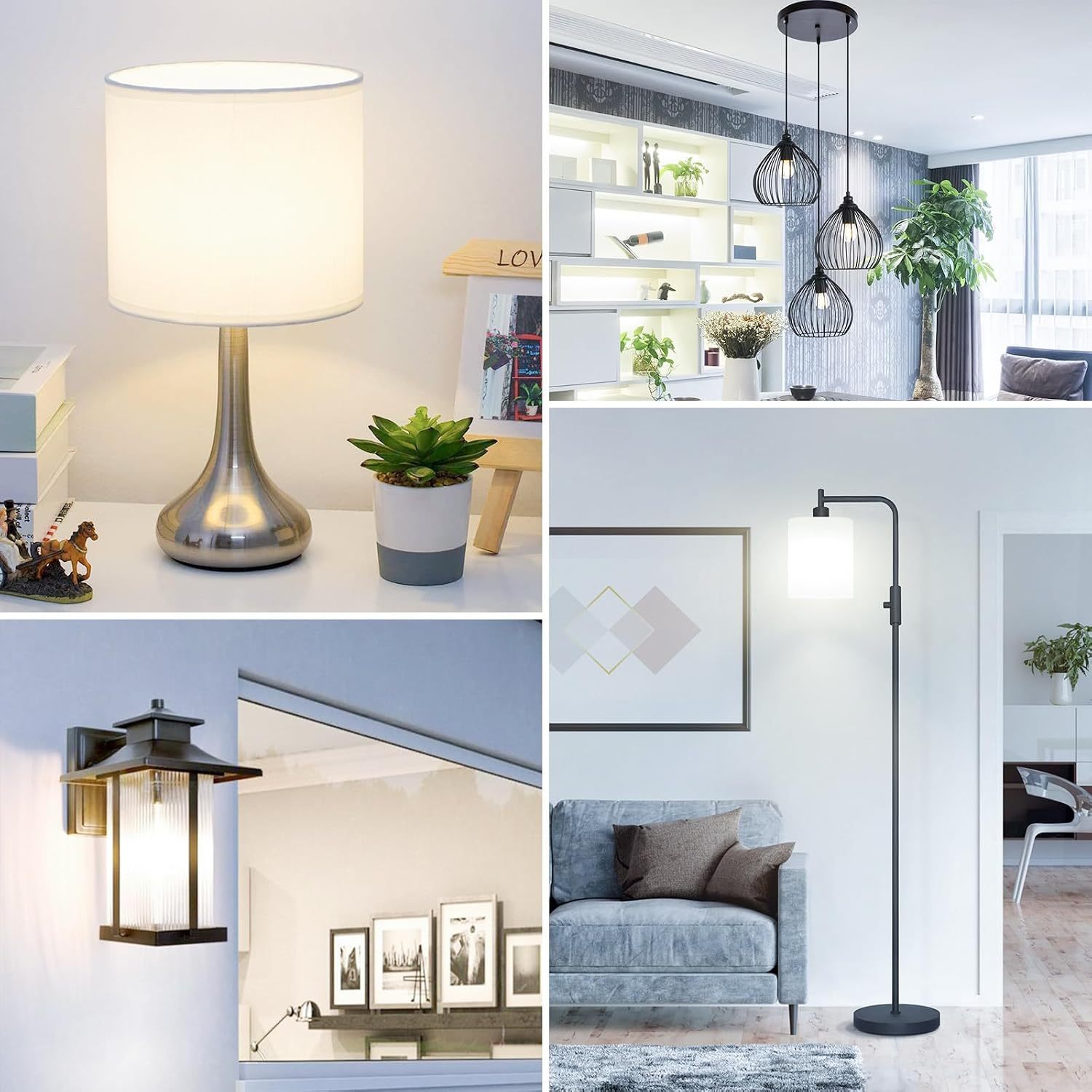 A19 E26 Base Dimmable Edison LED Bulb, Vintage Clear Glass LED Filament Bulb for Home, Wall Sconce, Chandelier, 6 Pack