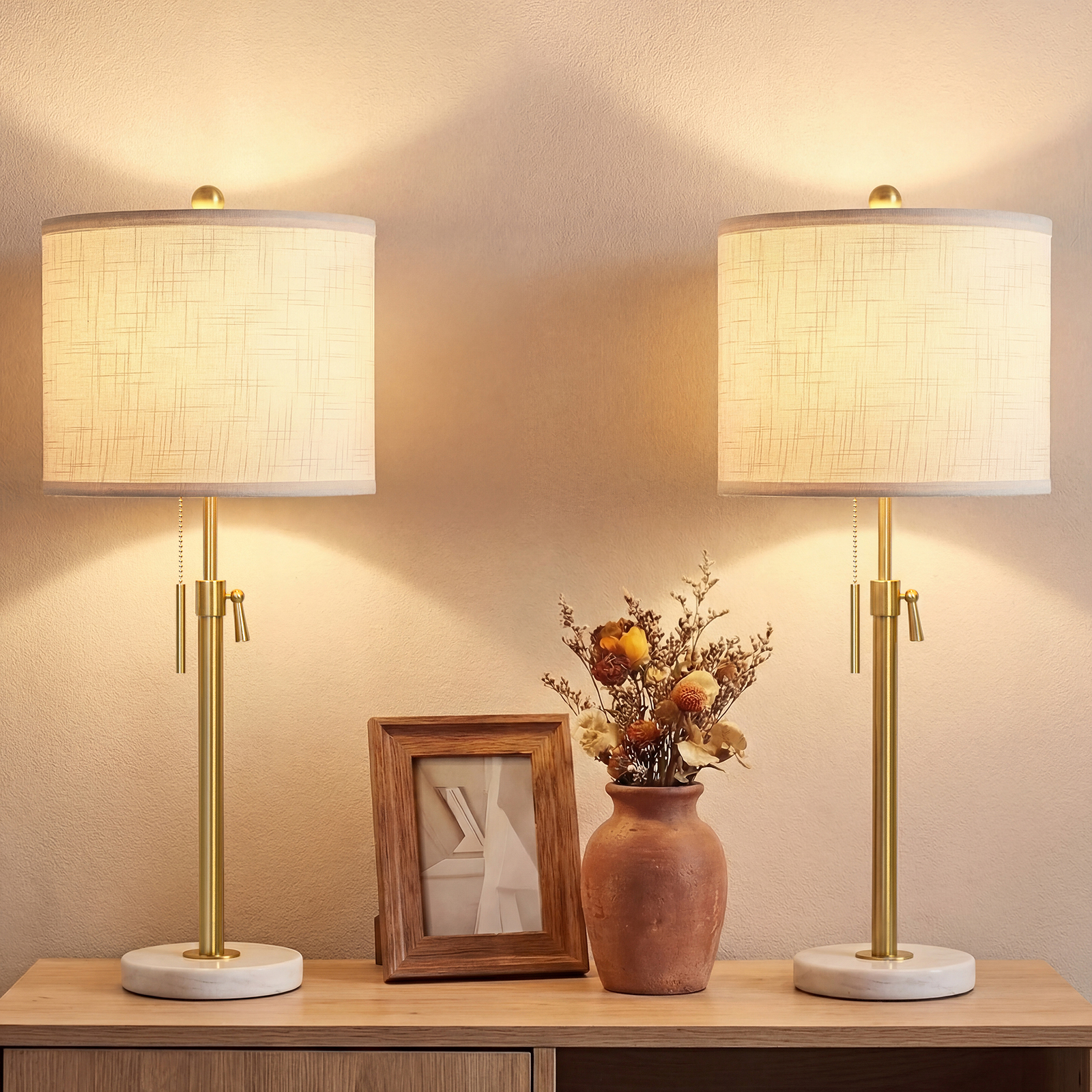 Marble Lift Function Table Lamp 30in-2Pack