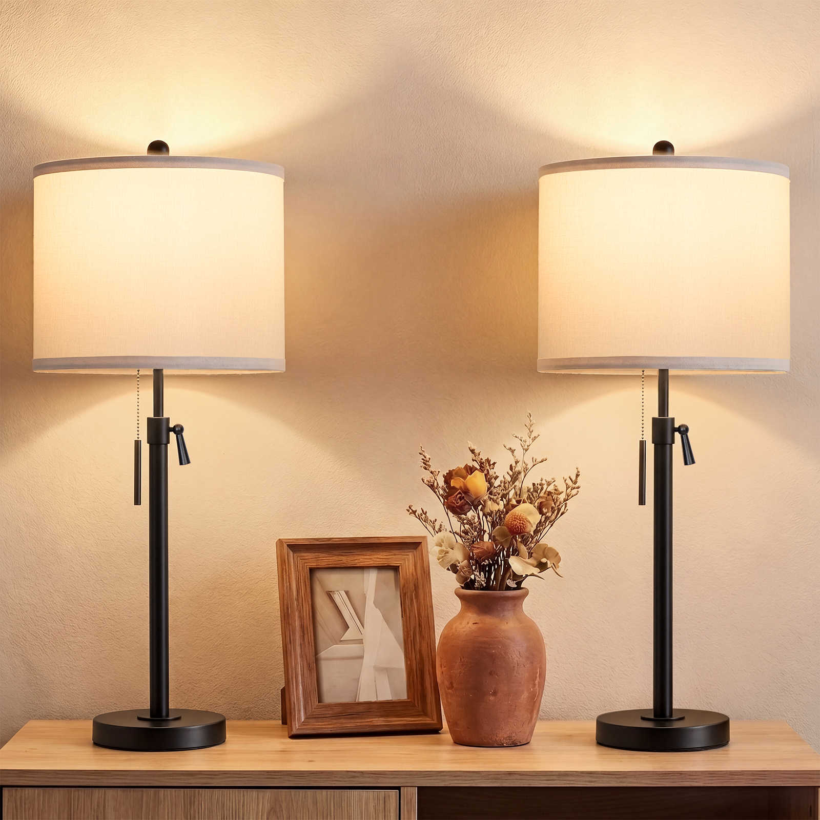 Marble Lift Function Table Lamp 30in-2Pack