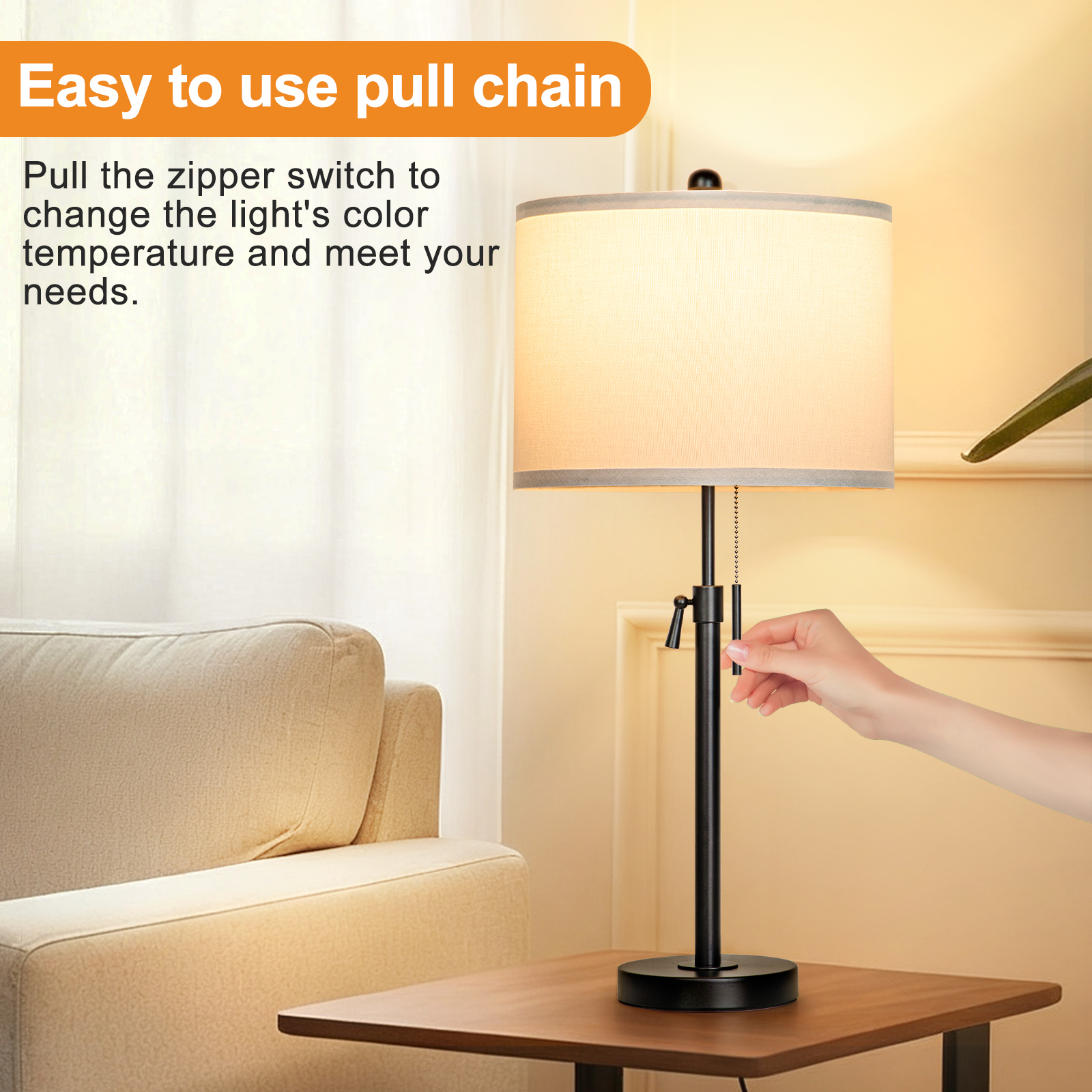 Marble Lift Function Table Lamp 30in-2Pack