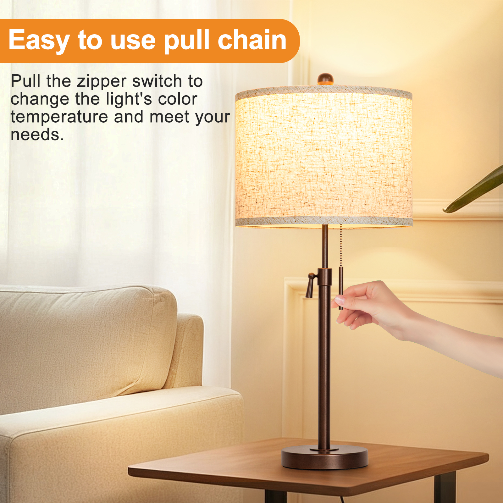 Marble Lift Function Table Lamp 30in-2Pack