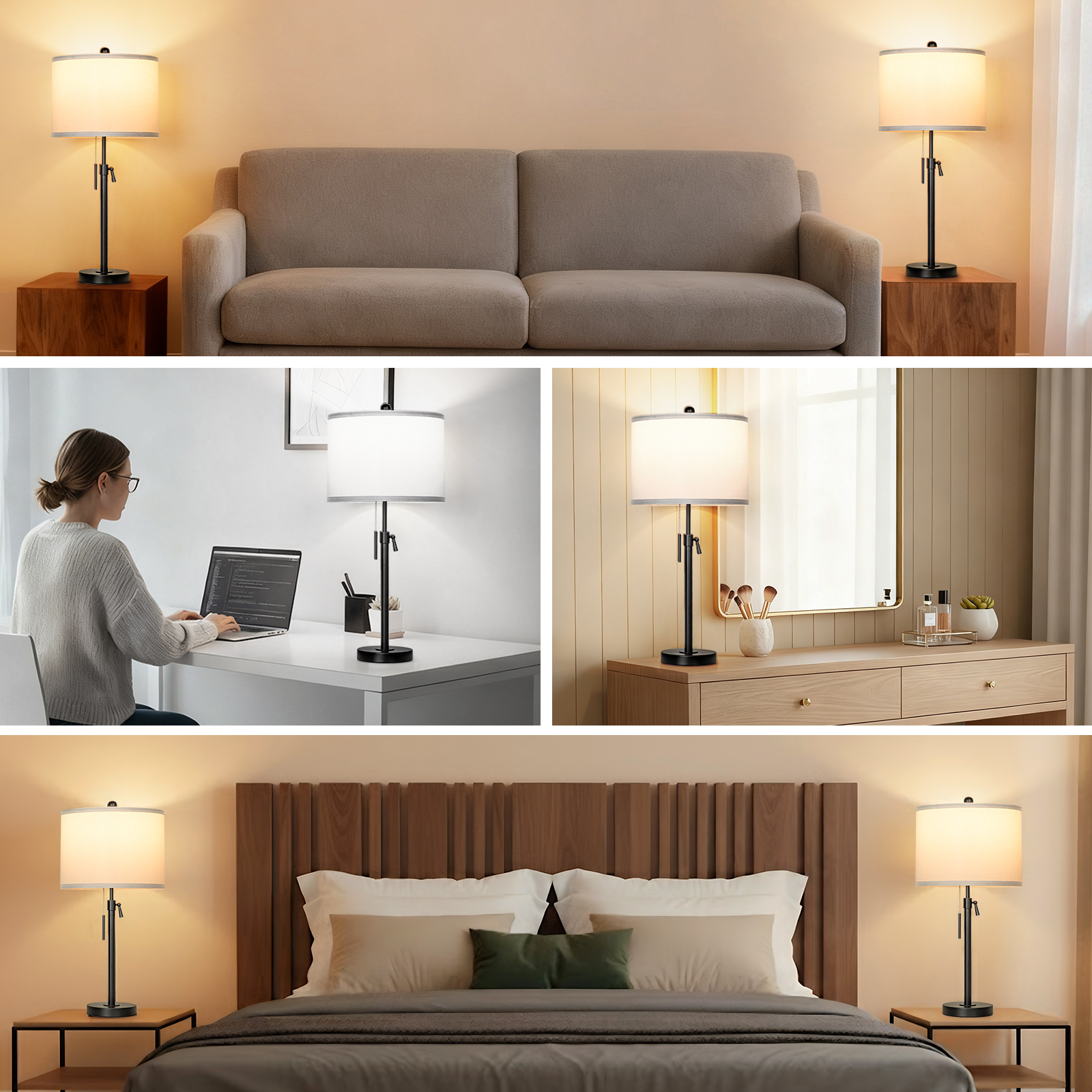 Marble Lift Function Table Lamp 30in-2Pack