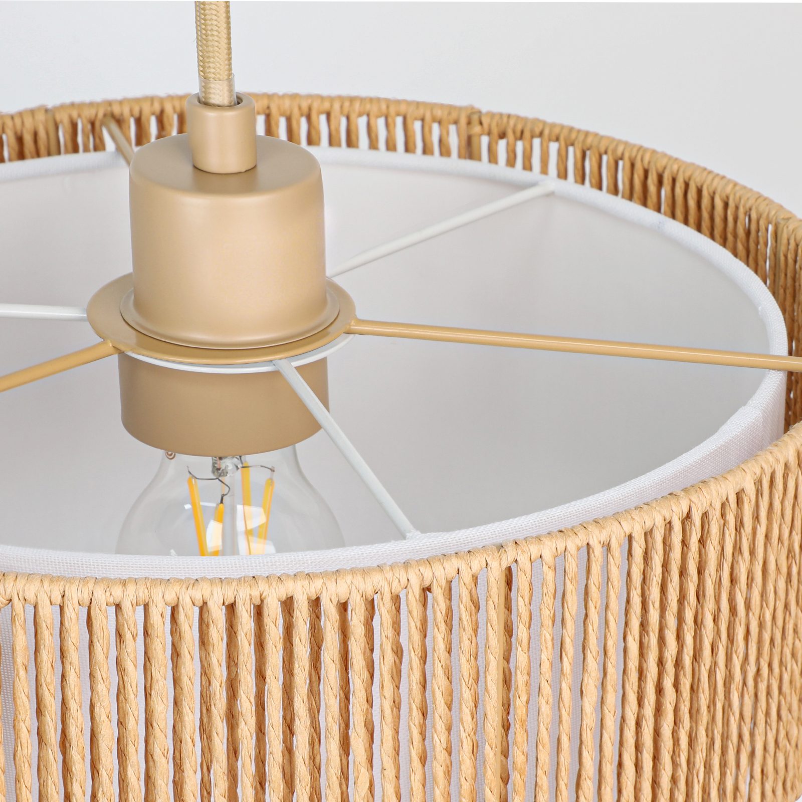 Rattan lampshade & cloth lampshade hanging lamp