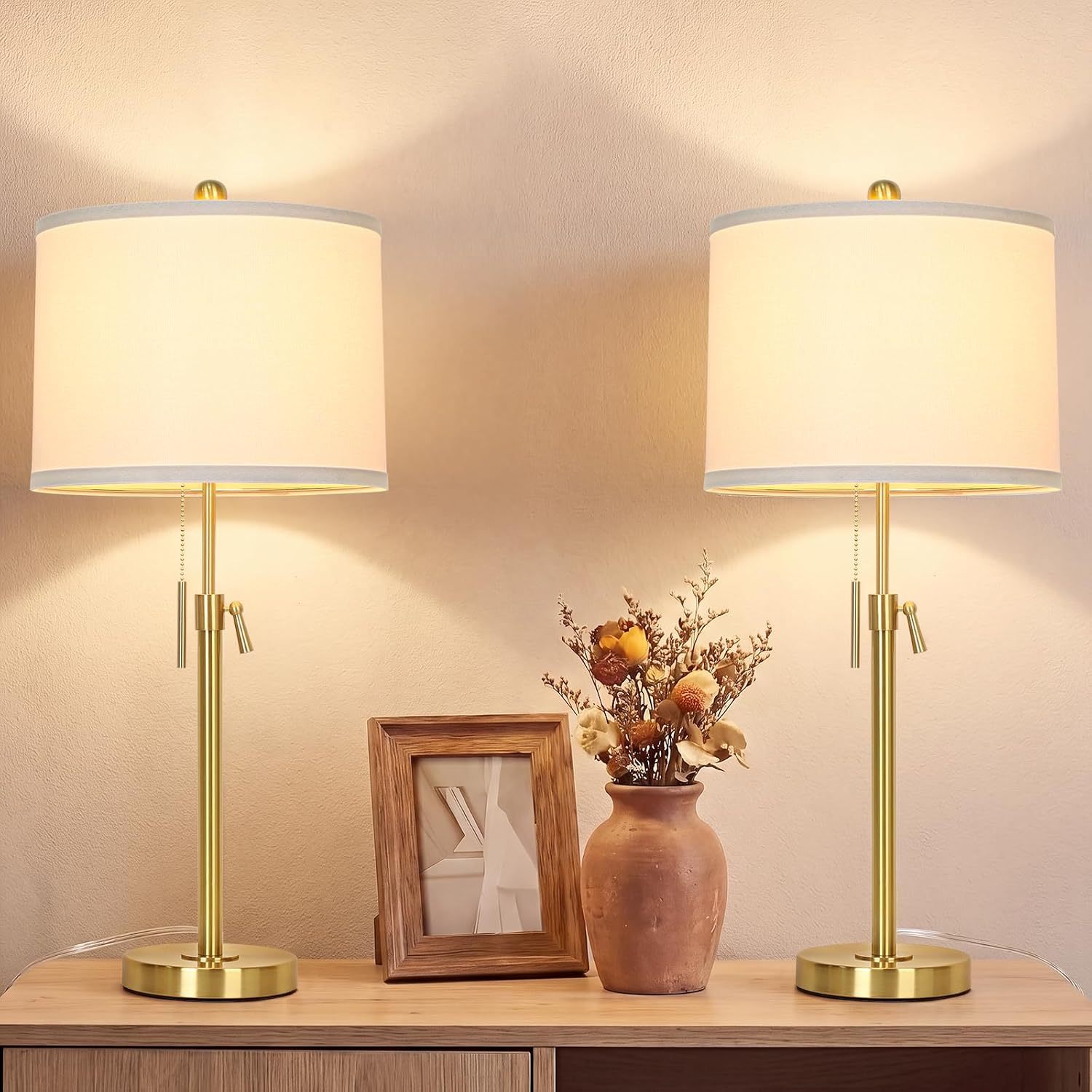 Marble Lift Function Table Lamp 30in-2Pack