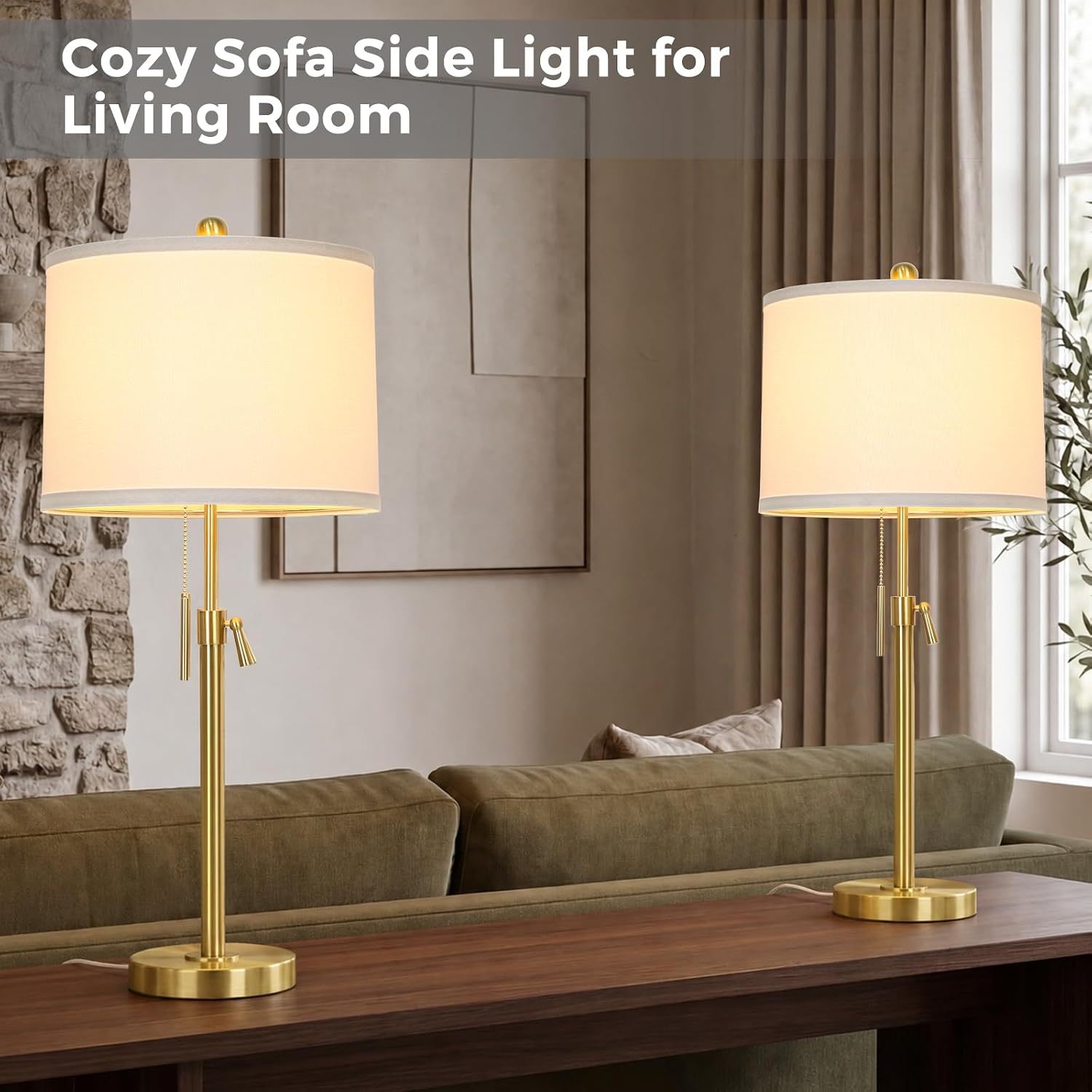 Marble Lift Function Table Lamp 30in-2Pack