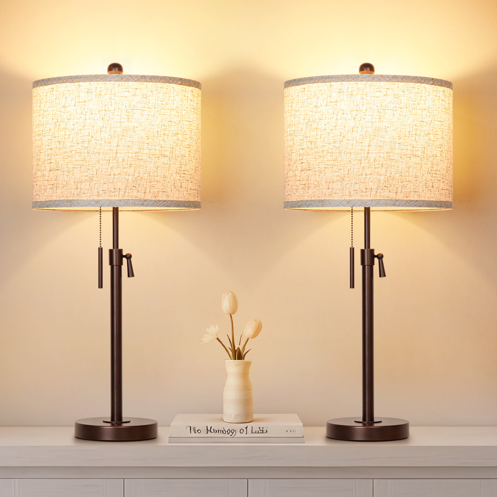 Marble Lift Function Table Lamp 30in-2Pack