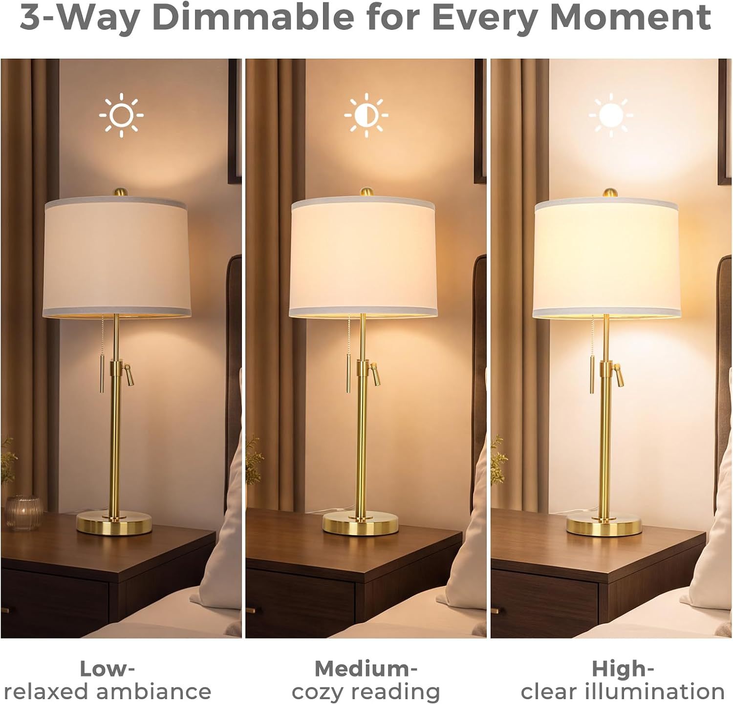Marble Lift Function Table Lamp 30in-2Pack